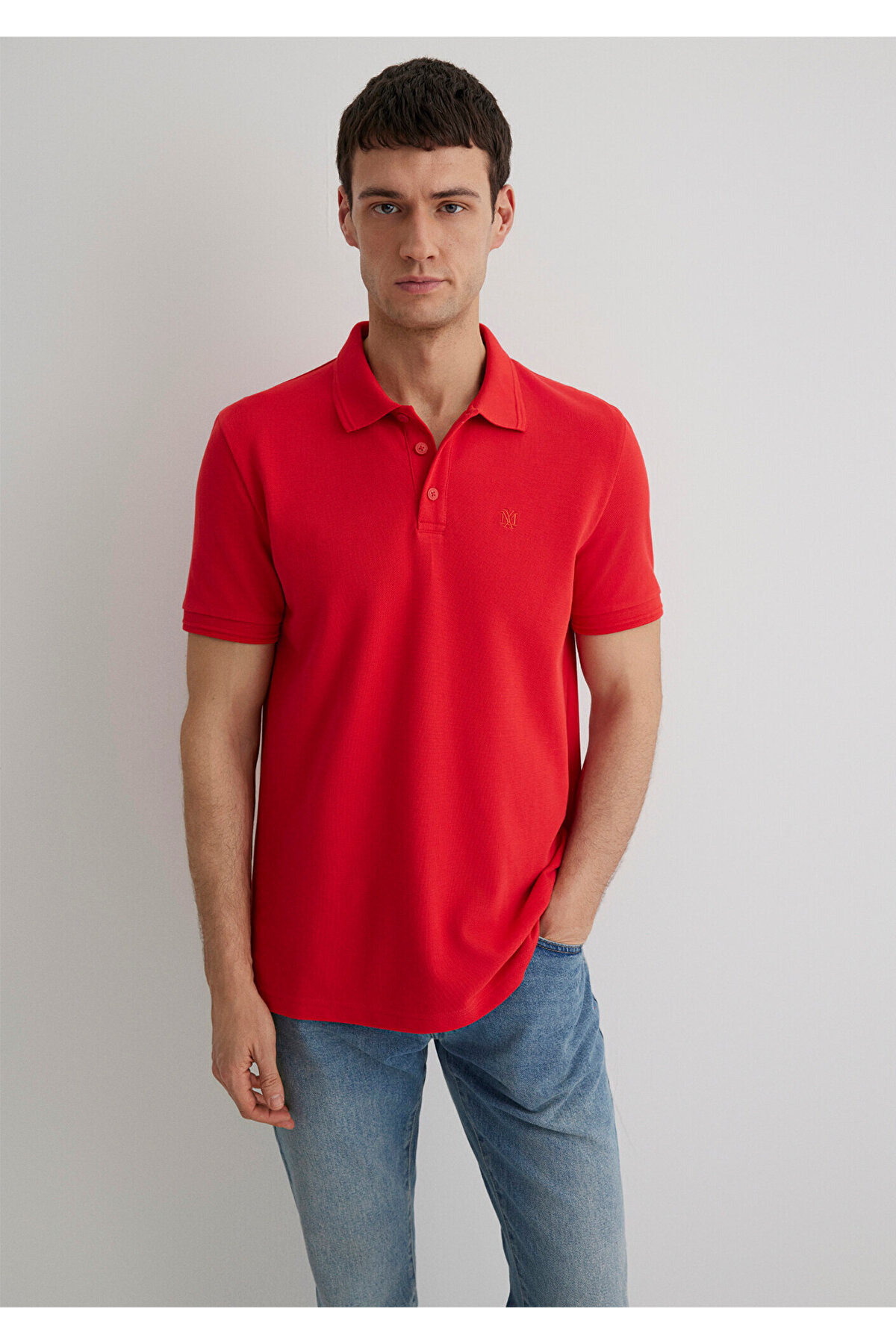 Kırmızı Polo Tişört Slim Fit / Dar Kesim 064946-70471