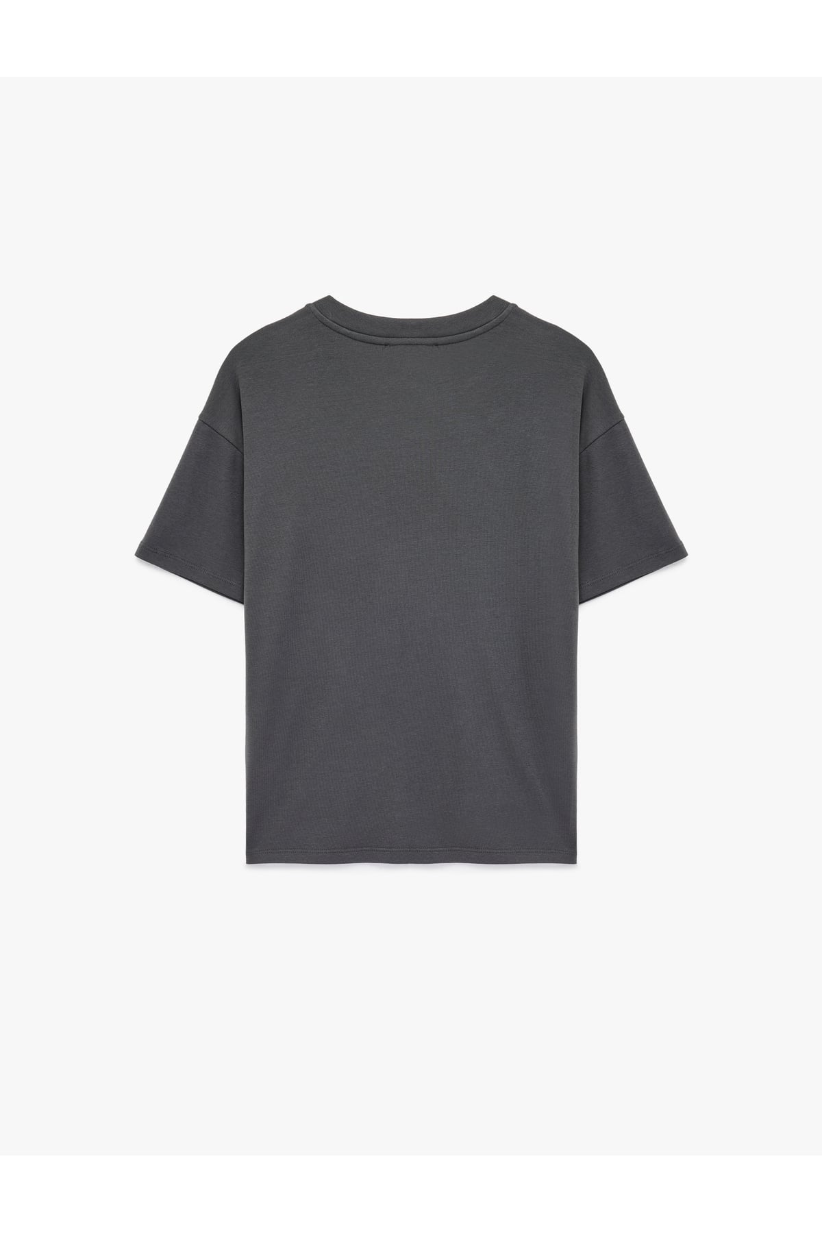 Kısa Kollu Bisiklet Yaka Modal Karışımlı Basic Oversize Tişört