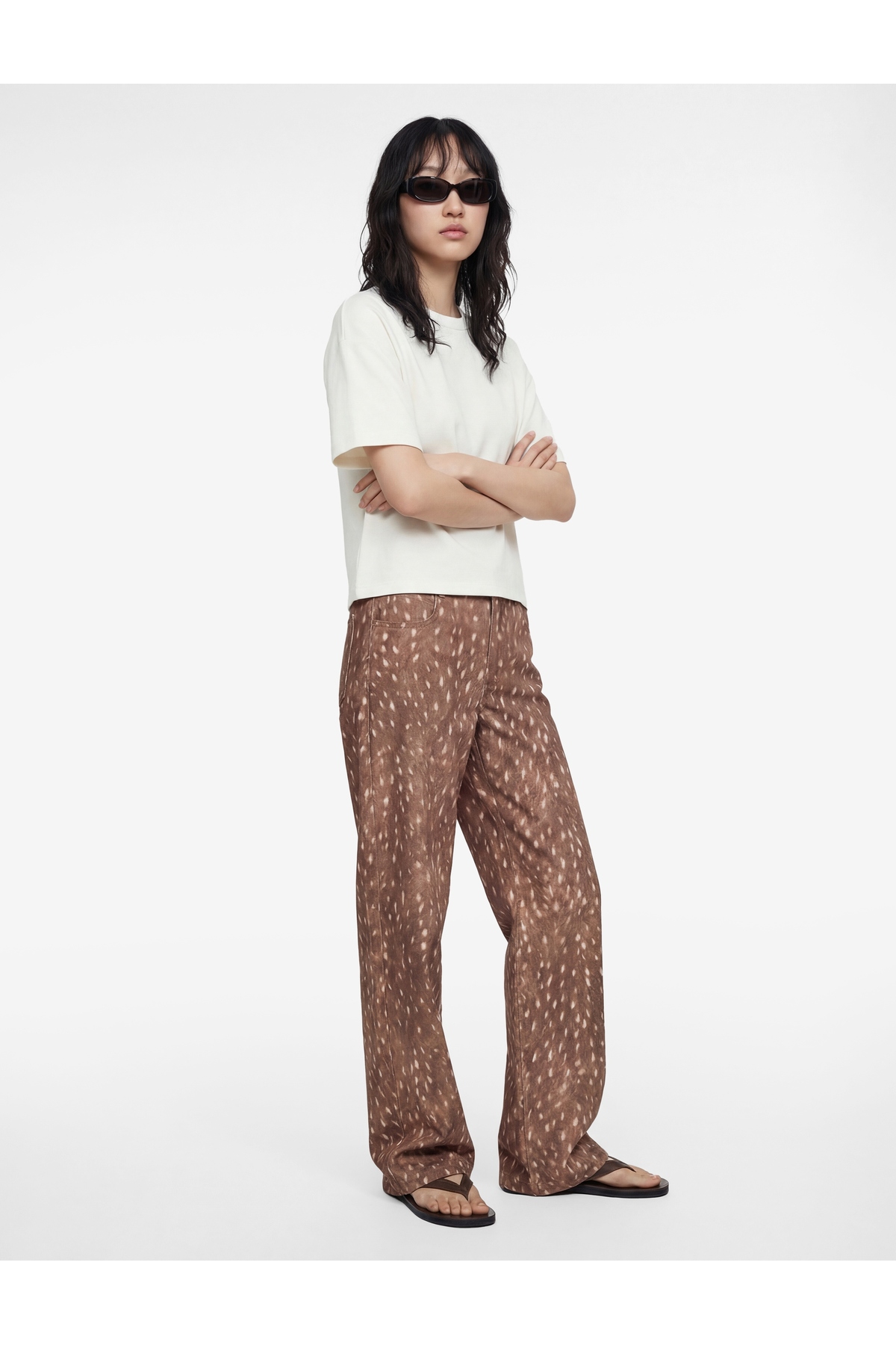 Kısa Kollu Bisiklet Yaka Modal Karışımlı Basic Oversize Tişört