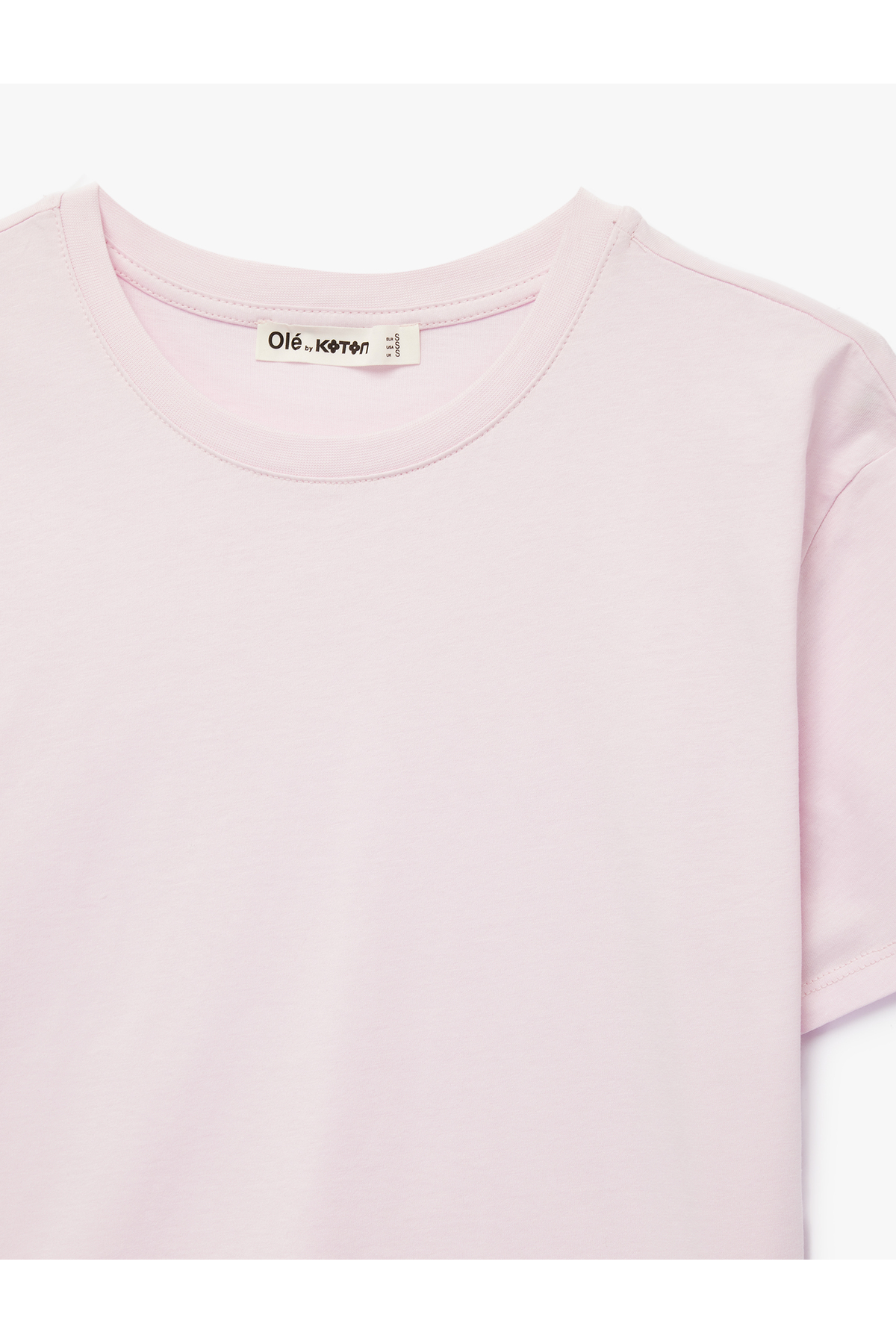 Kısa Kollu Bisiklet Yaka Pamuklu Basic Tişört