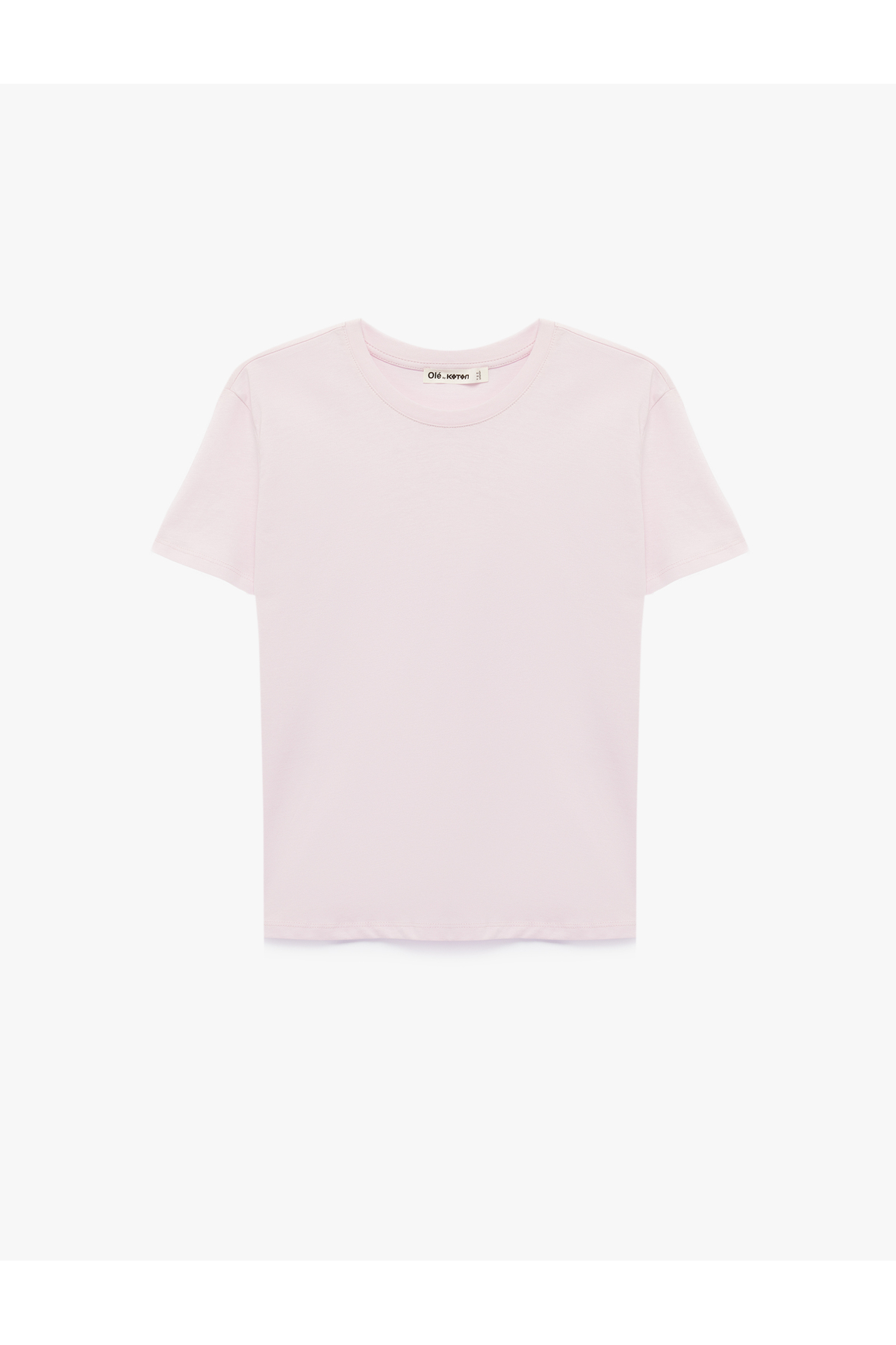 Kısa Kollu Bisiklet Yaka Pamuklu Basic Tişört