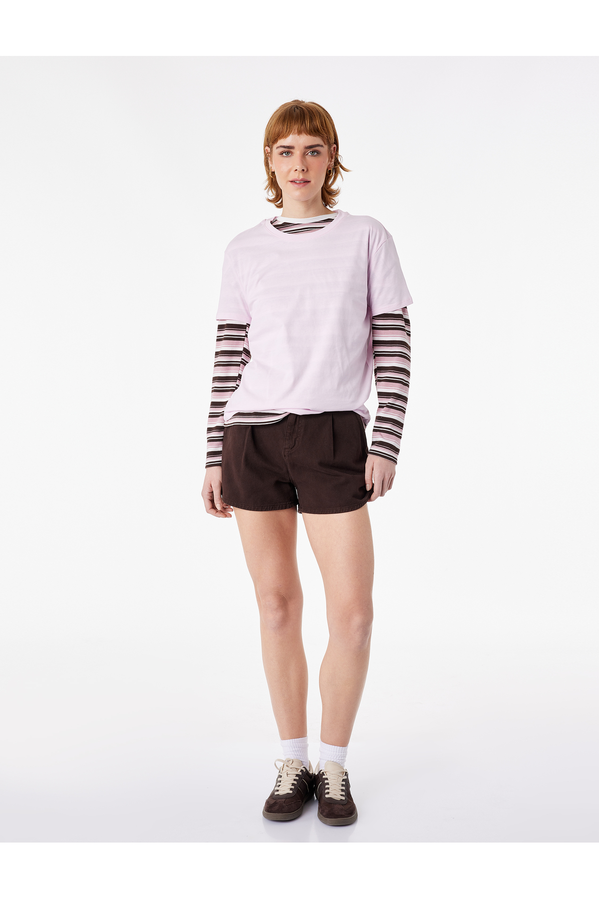 Kısa Kollu Bisiklet Yaka Pamuklu Basic Tişört