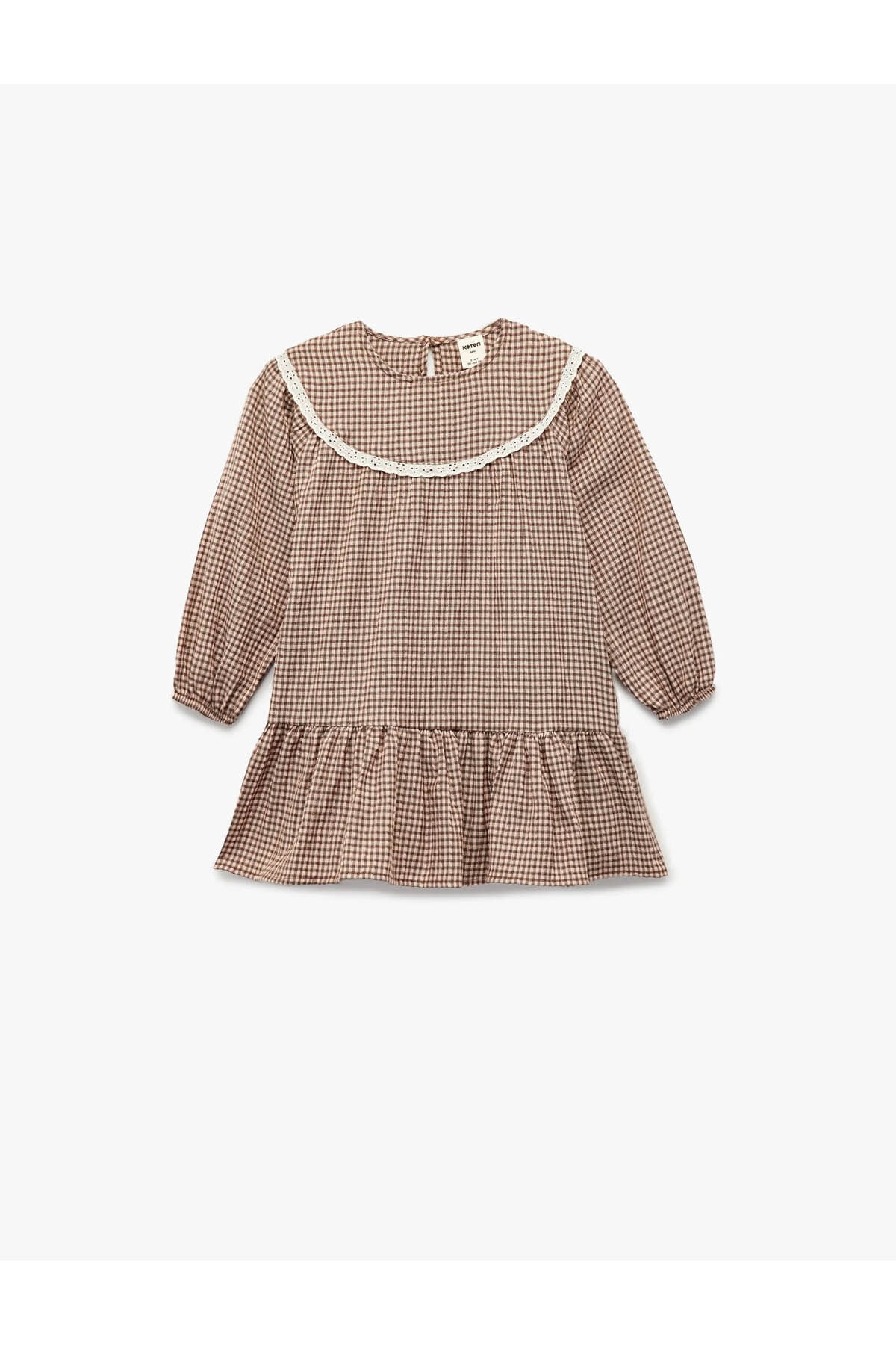 Kız Bebek Elbise 6WMG80021AW KAHVERENGİ EKOSE