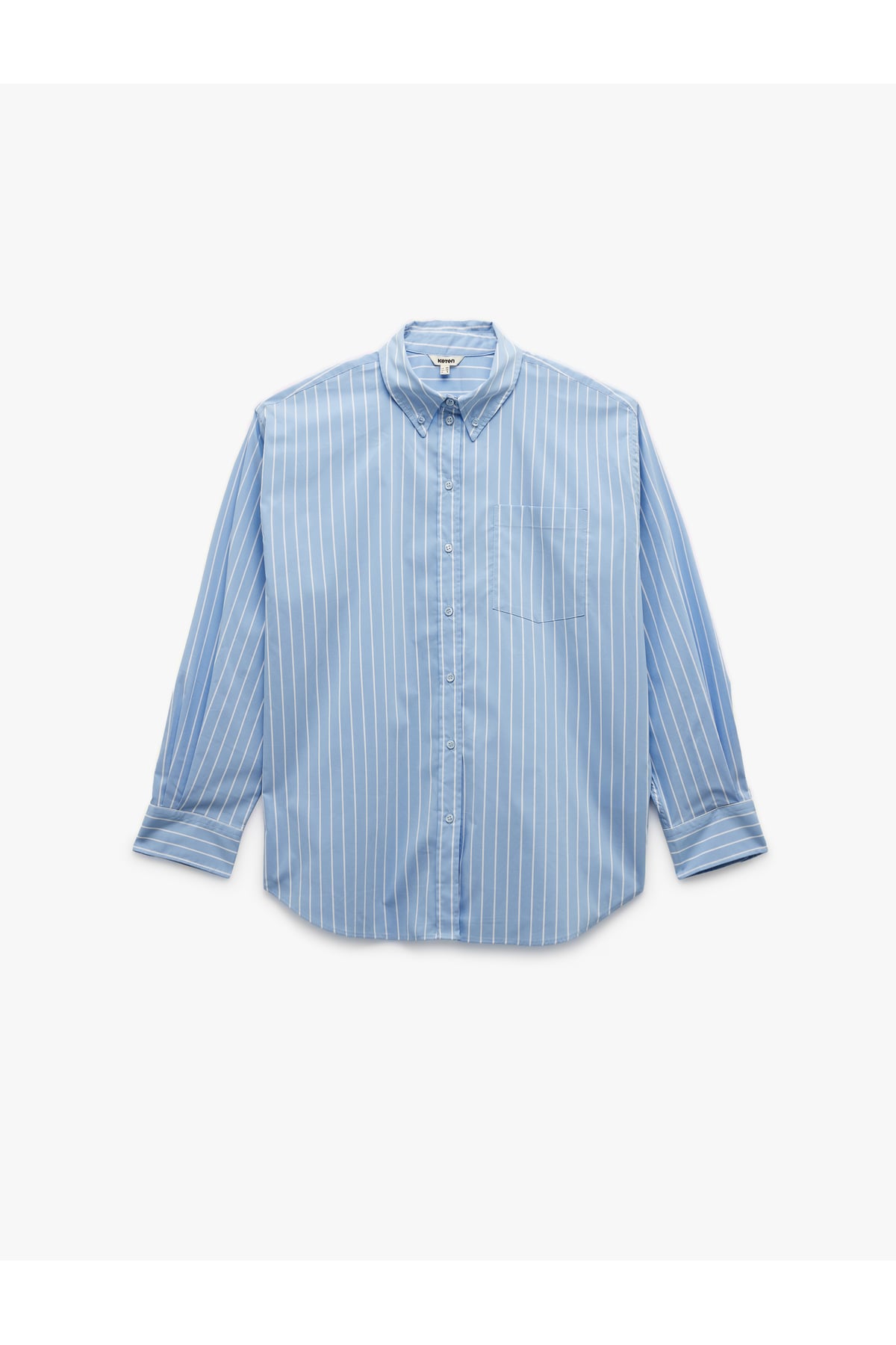 Klasik Yaka Uzun Kollu Oversize Poplin Gömlek