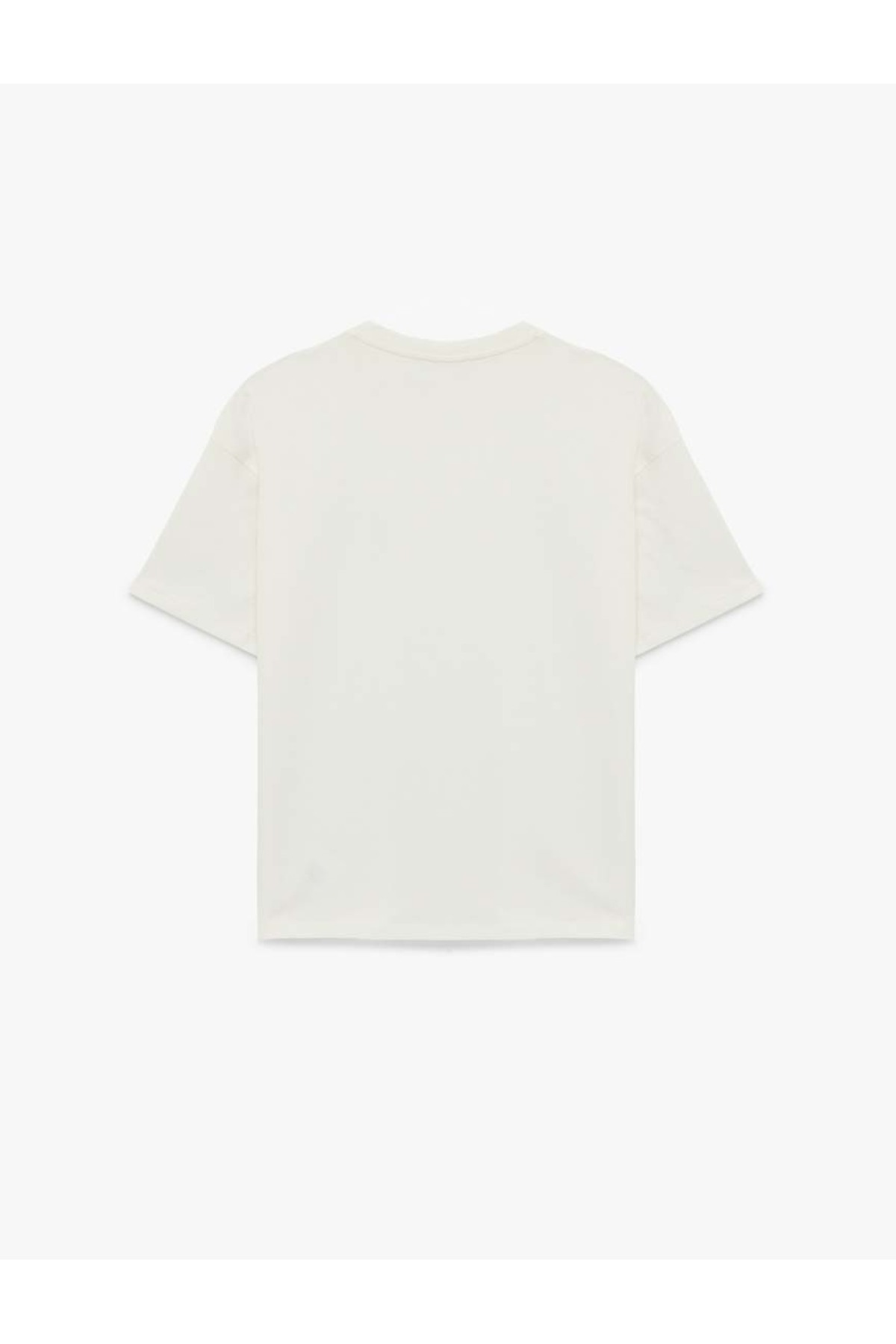 Koala Nakışlı Pamuklu Ekru Kadın T-Shirt 6SAL10104IK