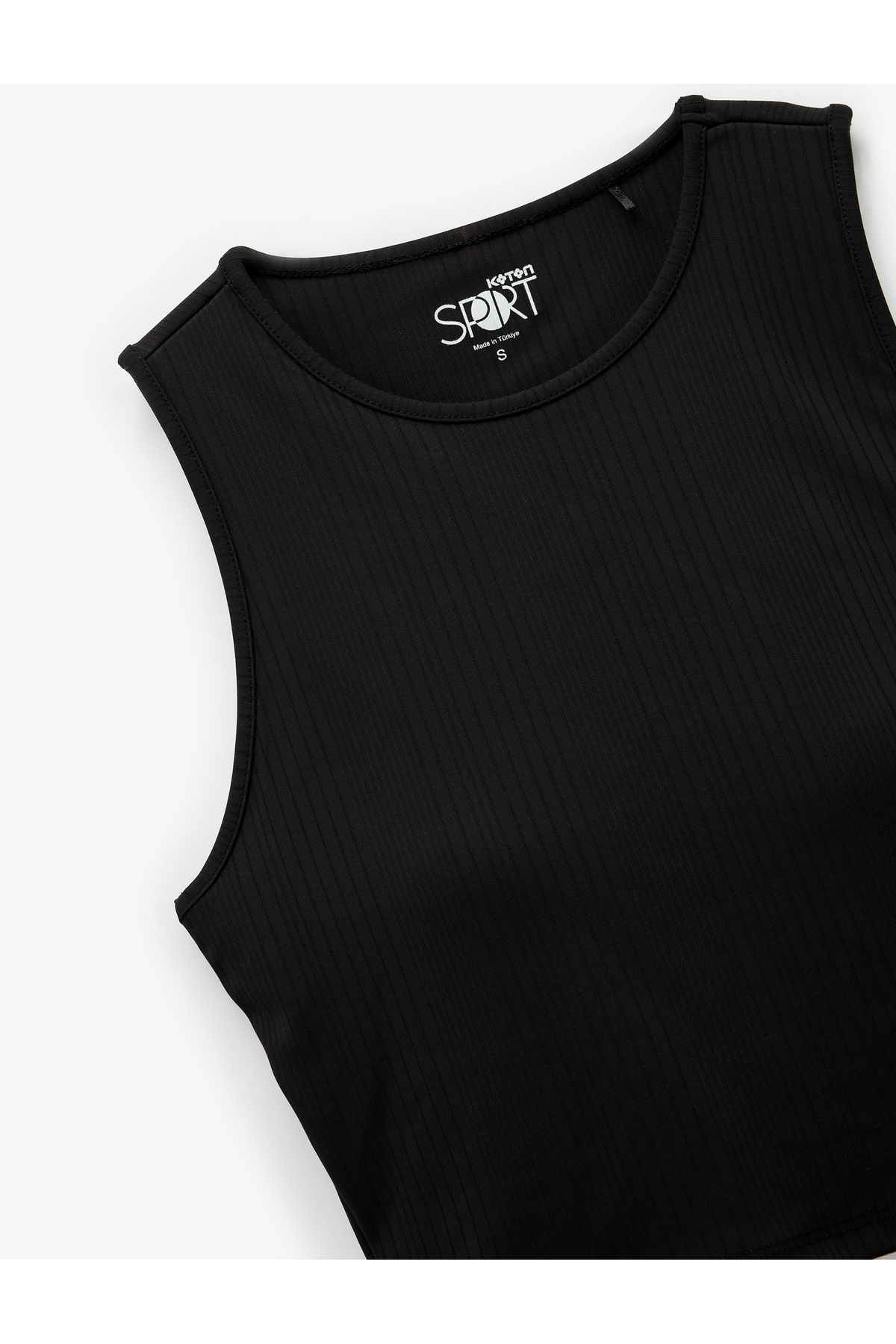Kolsuz Bisiklet Yaka Slim Fit Crop Sporcu Atleti