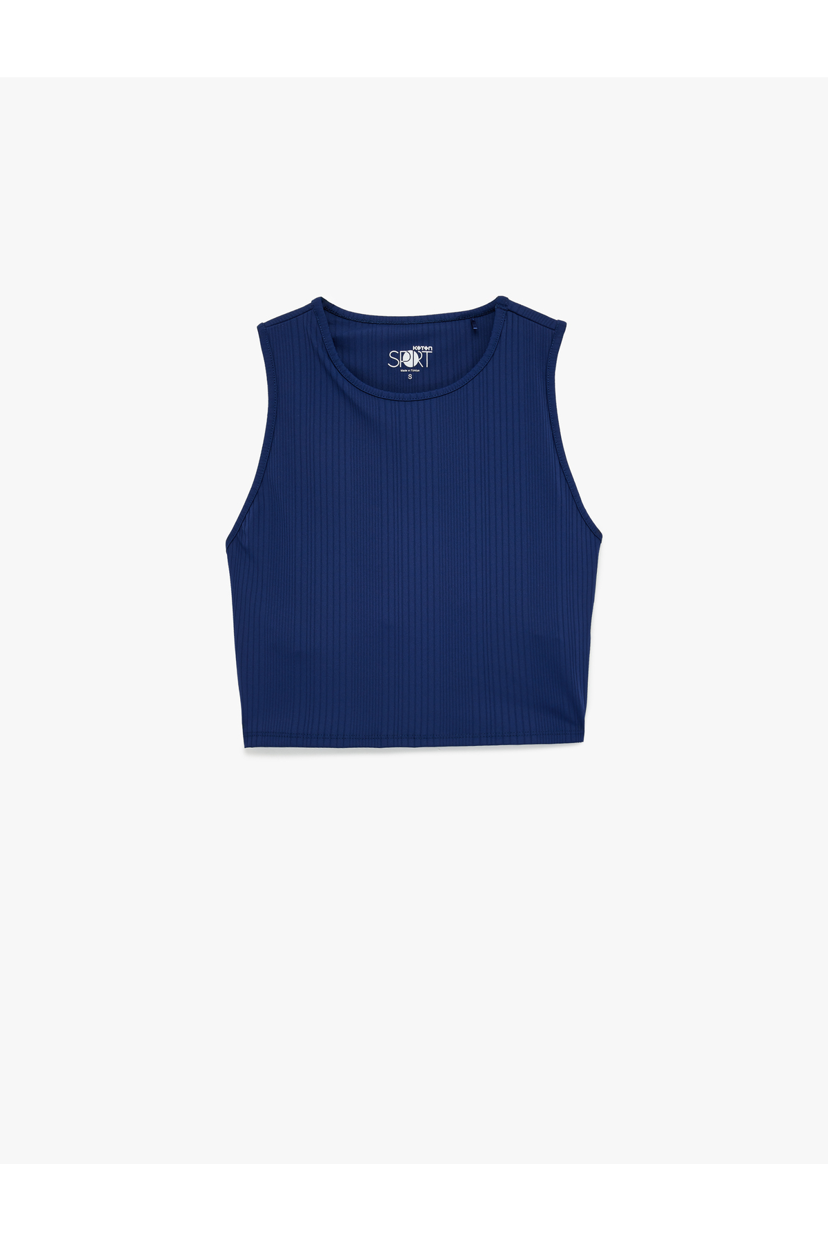 Kolsuz Bisiklet Yaka Slim Fit Crop Sporcu Atleti