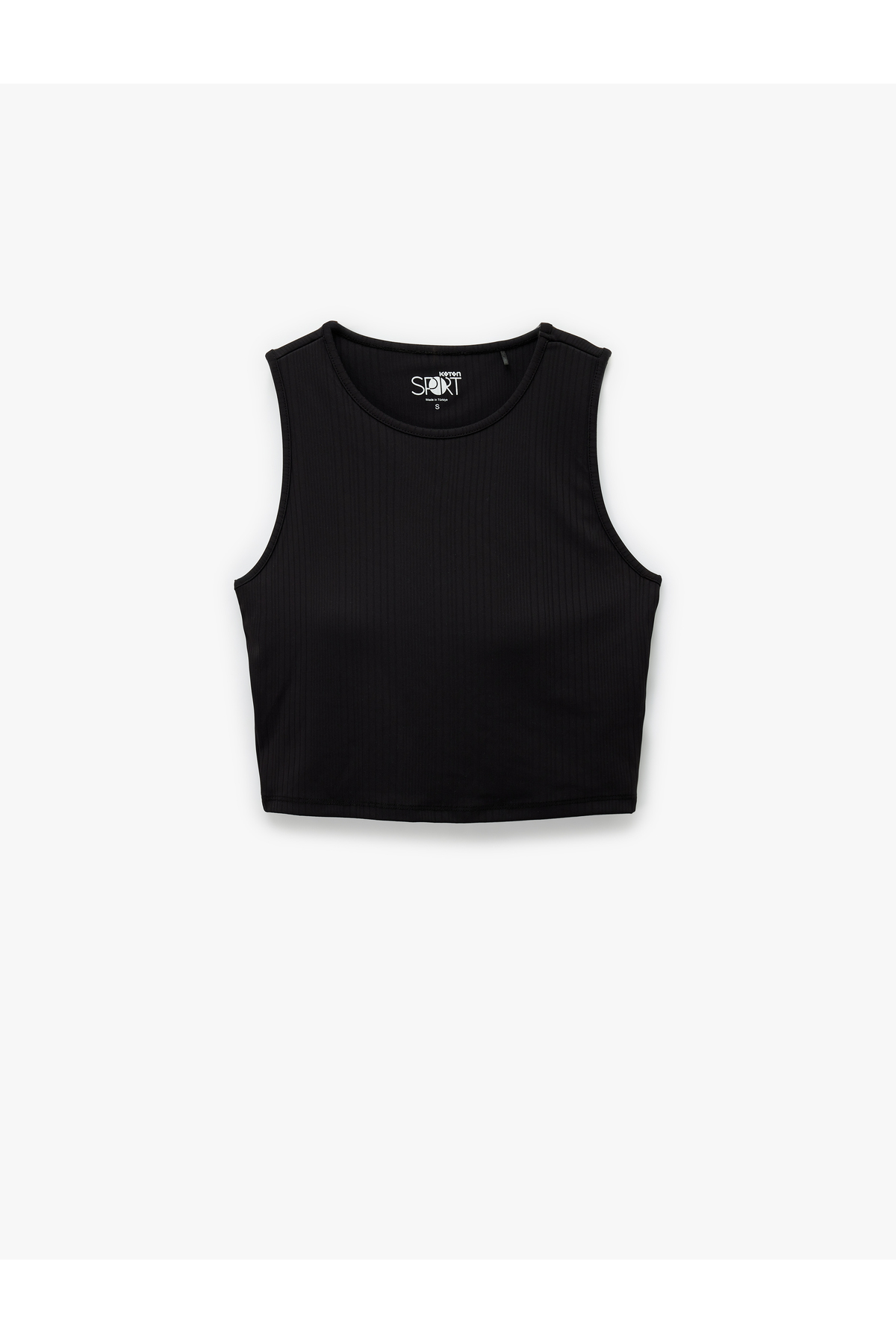 Kolsuz Bisiklet Yaka Slim Fit Crop Sporcu Atleti