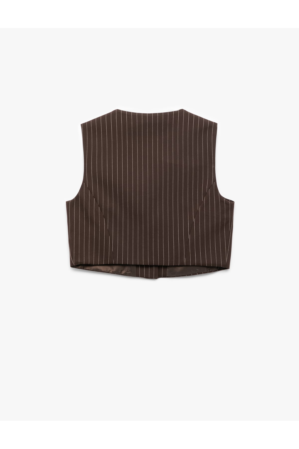 Kolsuz Cepli V Yaka Düğmeli Crop Yelek