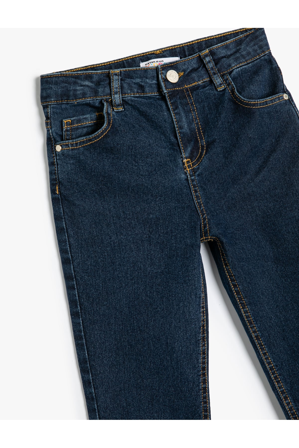 Kot Pantolon Ayarlanabilir Lastikli Pamuklu - Slim Jean