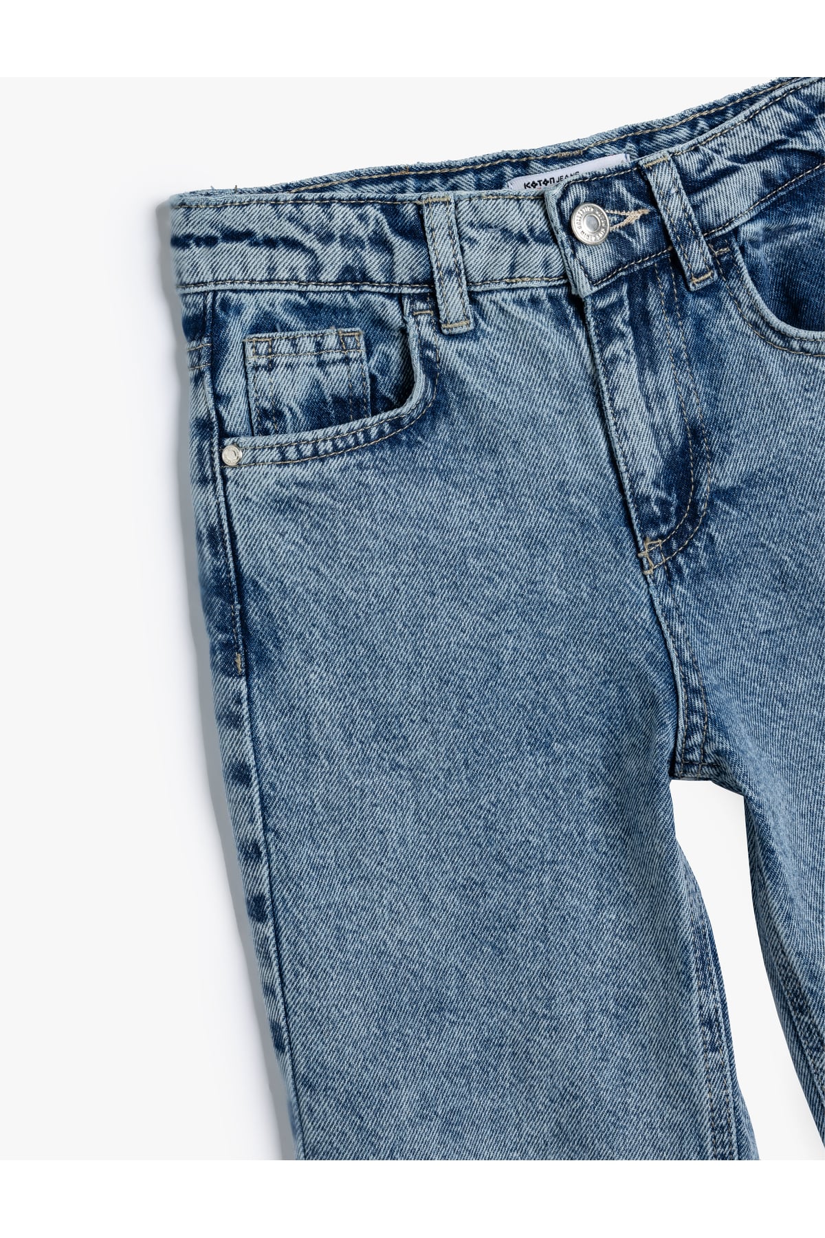 Kot Pantolon Beli ve Paçası Lastikli Pamuklu - Jegging Jean