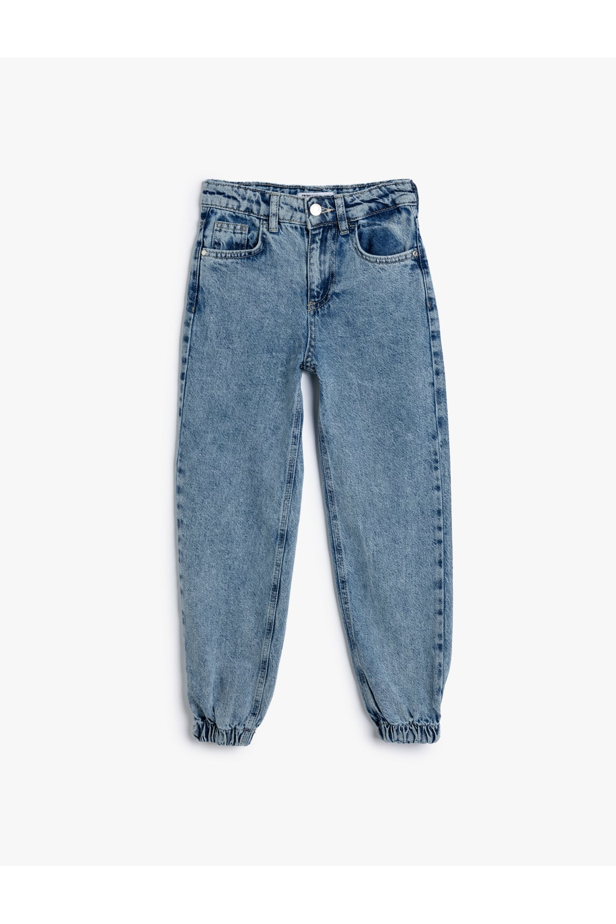 Kot Pantolon Beli ve Paçası Lastikli Pamuklu - Jegging Jean