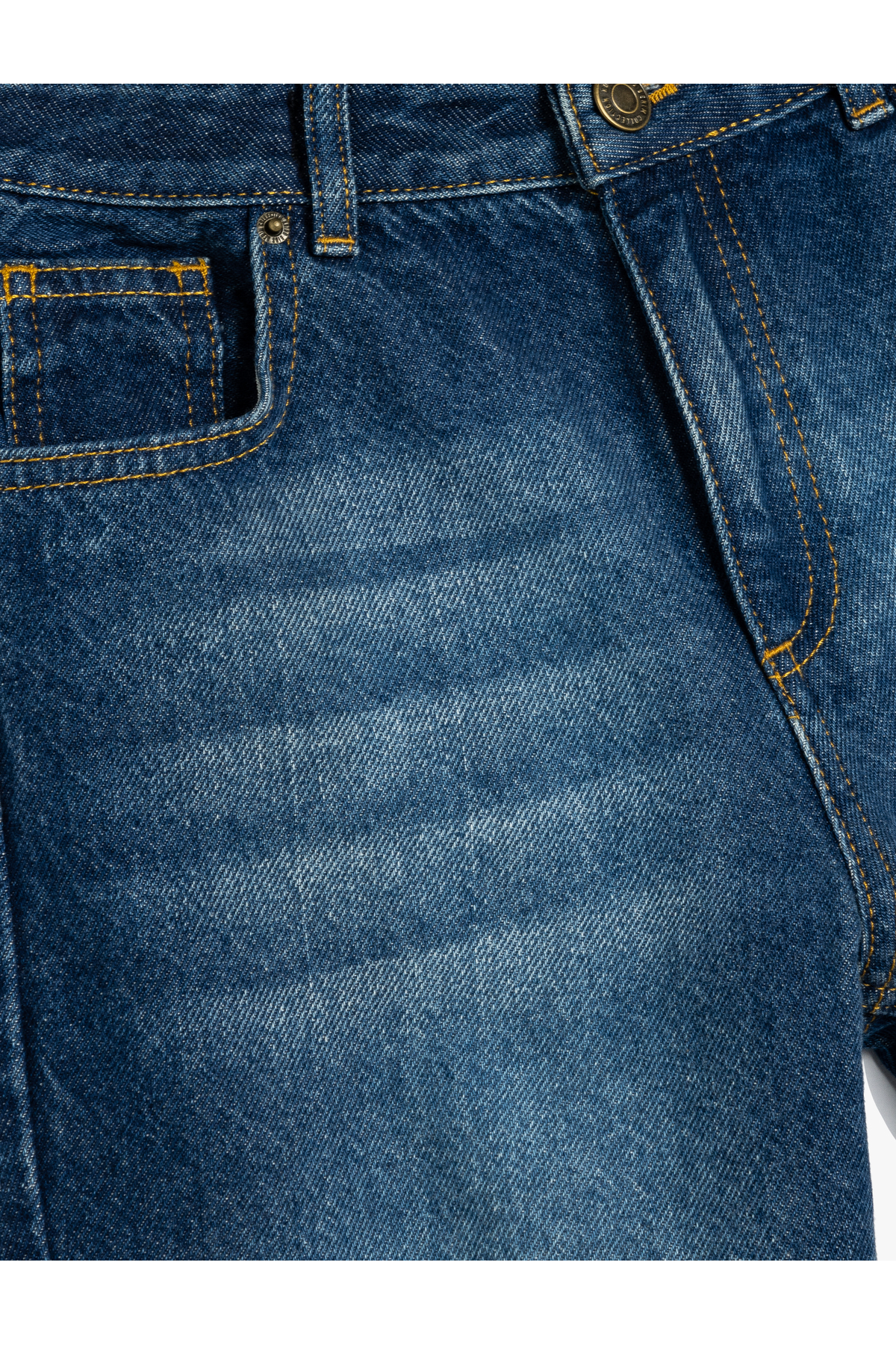 Kot Pantolon Düğme Detaylı Cepli Pamuklu