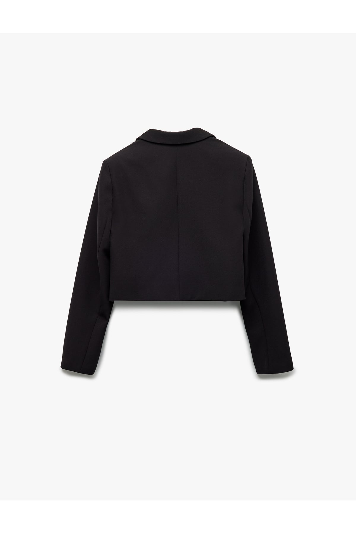 Kruvaze Yaka Uzun Kollu Crop Blazer Ceket