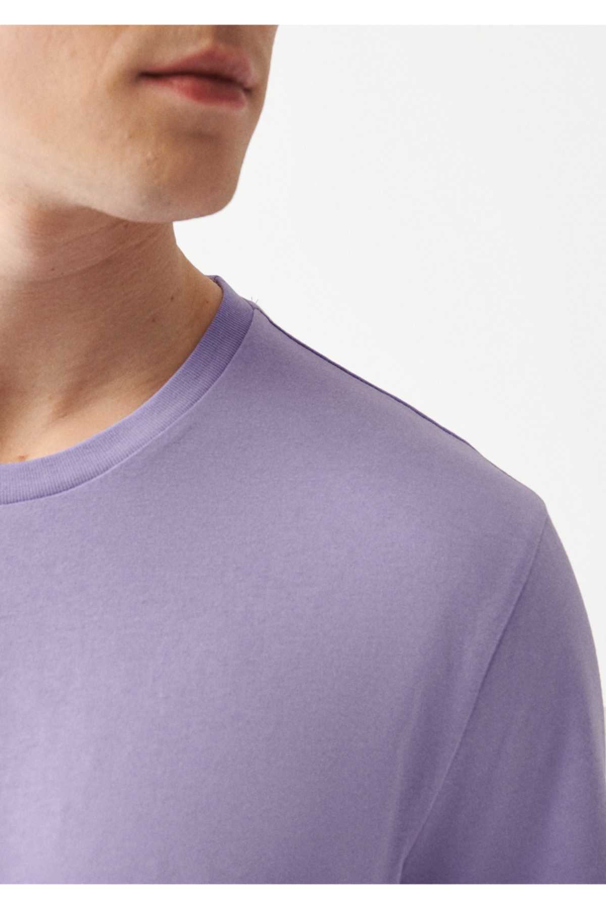 Lila Basic Tişört Slim Fit / Dar Kesim 066901-70542