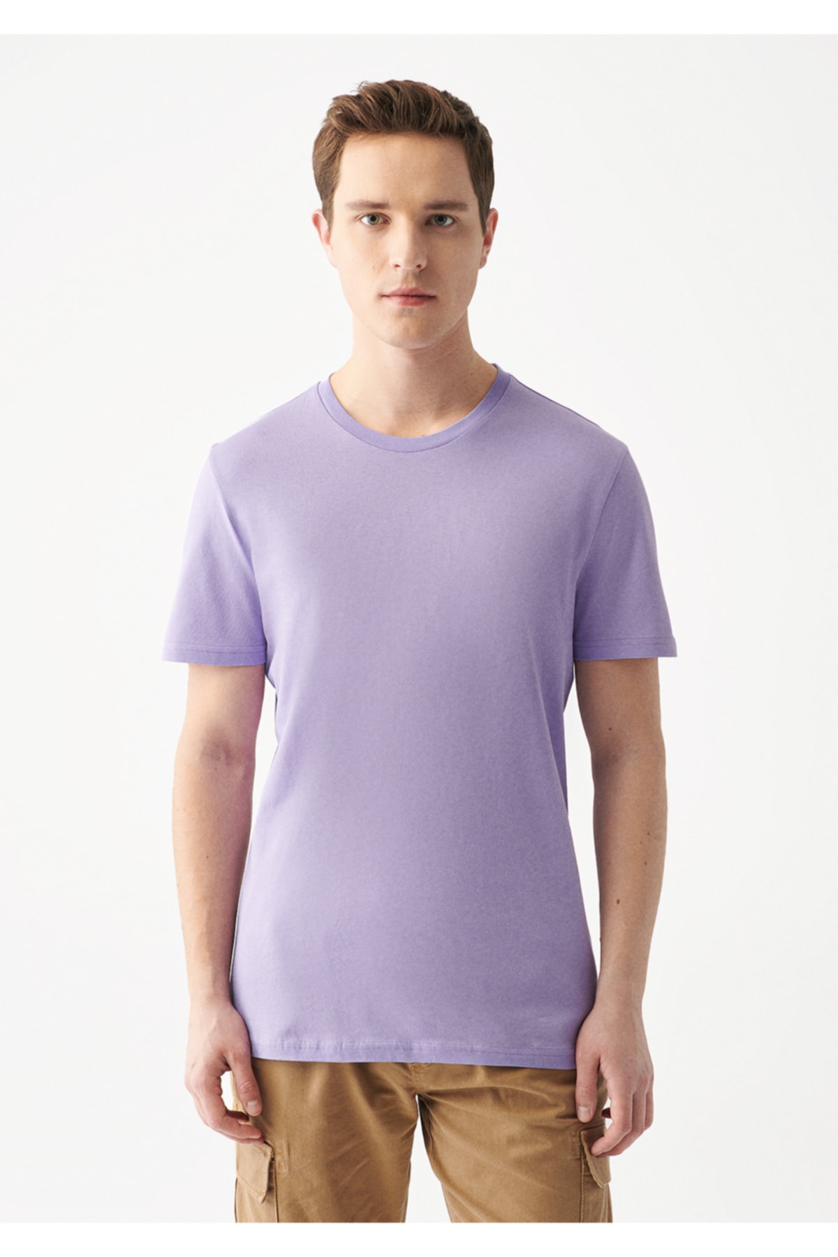 Lila Basic Tişört Slim Fit / Dar Kesim 066901-70542