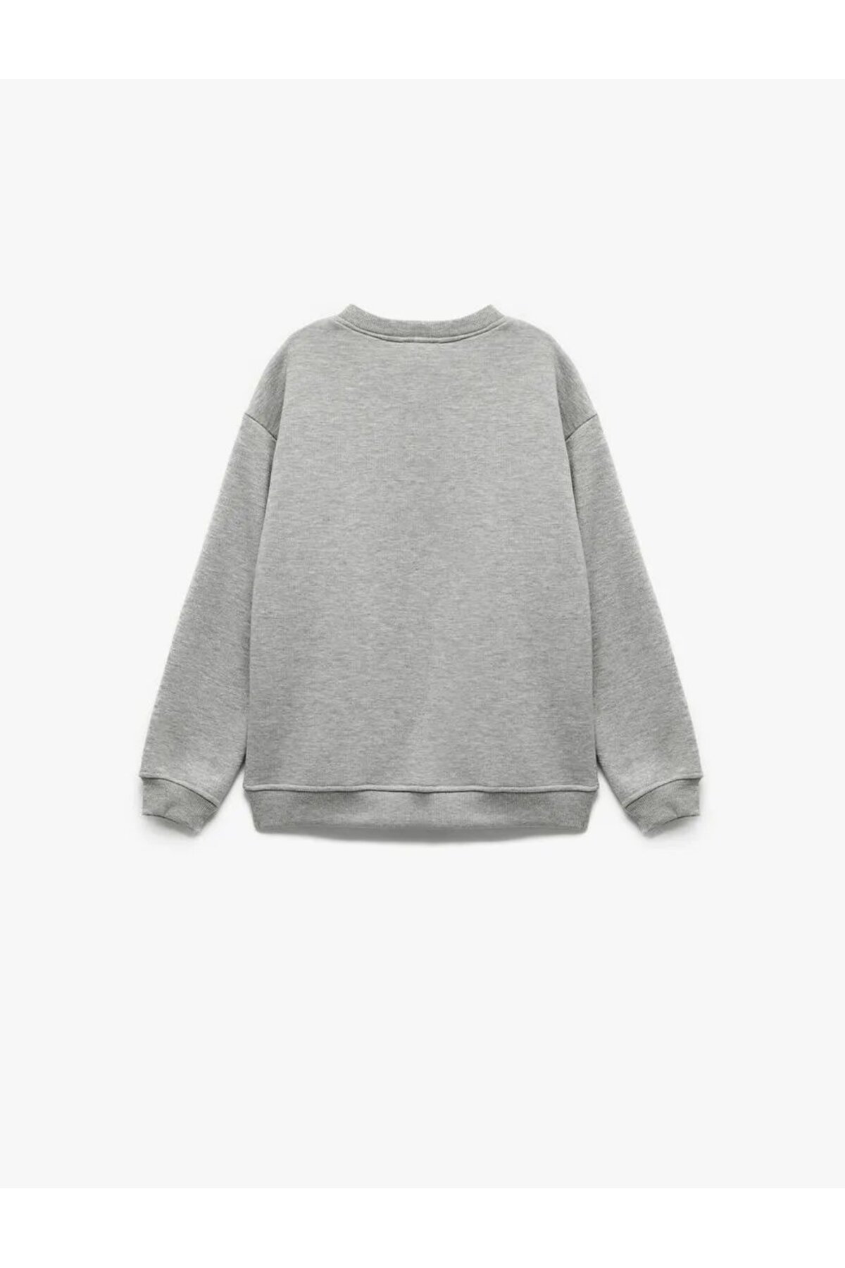 Lisanslı Uzun Kollu Bisiklet Yaka Baskılı Şardonlu Sweatshirt