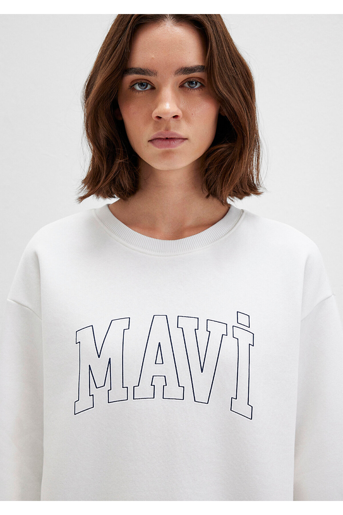 Logo Baskılı Beyaz Sweatshirt 1611192-70057