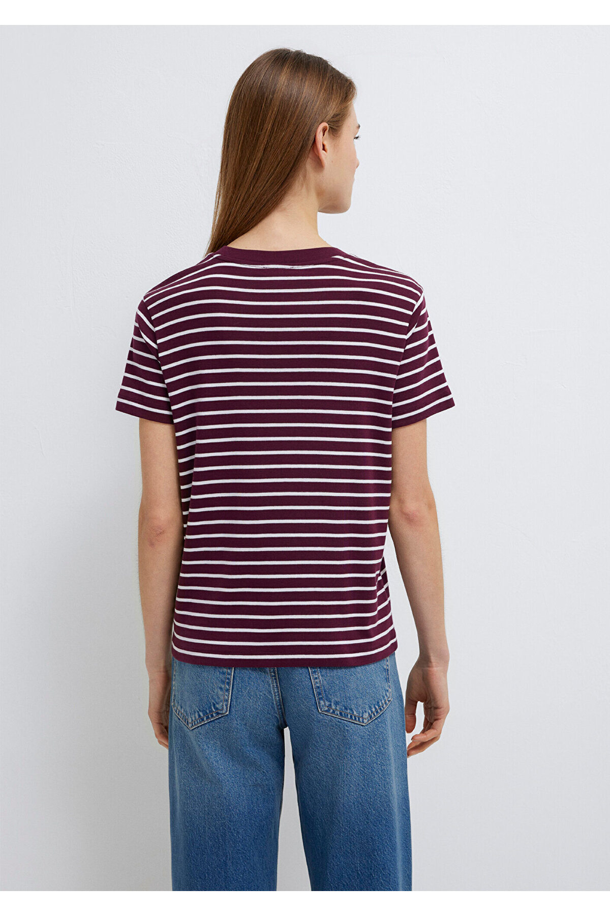 Logo Baskılı Bordo Tişört Regular Fit / Normal Kesim 1613562-87982