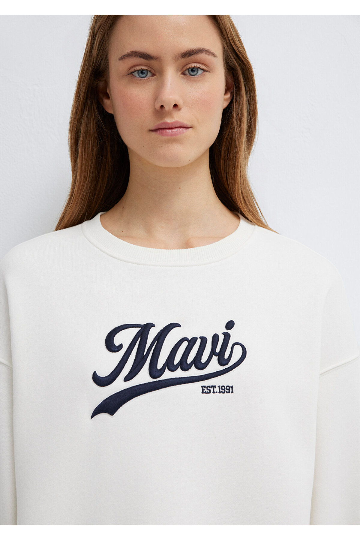 Logo Baskılı Ekru Sweatshirt 1S10419-80194