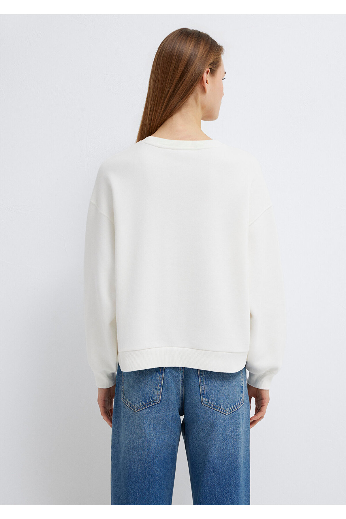 Logo Baskılı Ekru Sweatshirt 1S10419-80194