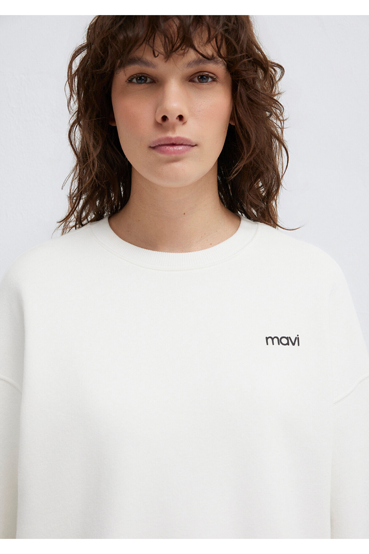 Logo Baskılı Ekru Sweatshirt 1S10490-70057