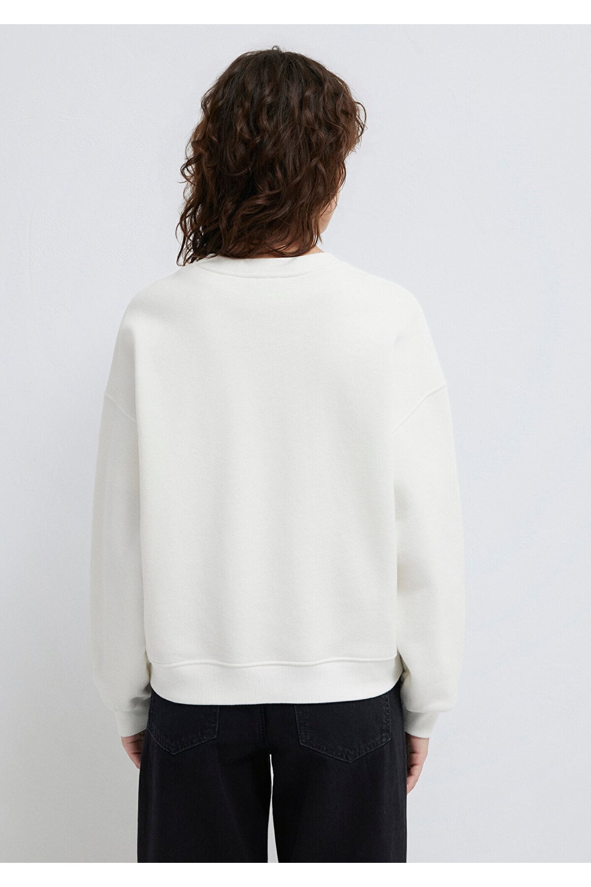 Logo Baskılı Ekru Sweatshirt 1S10490-70057