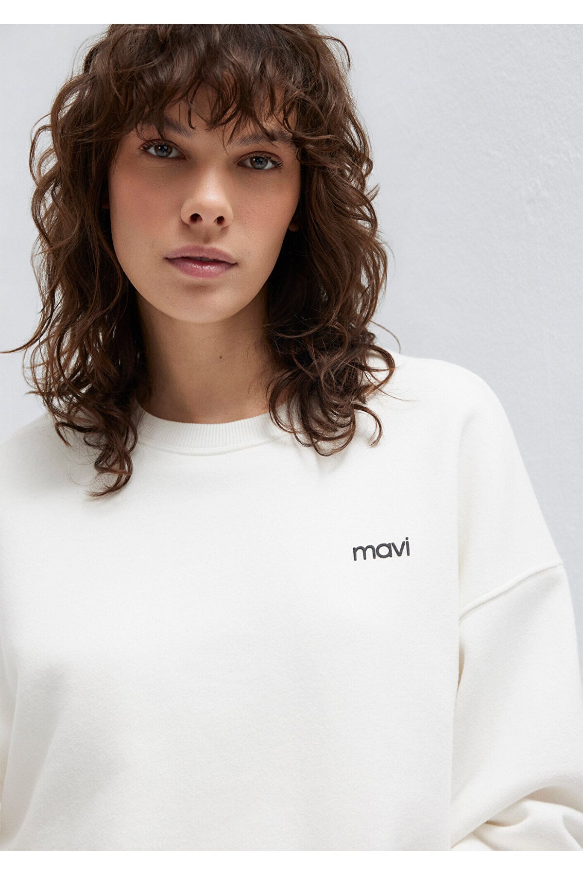Logo Baskılı Ekru Sweatshirt 1S10490-70057