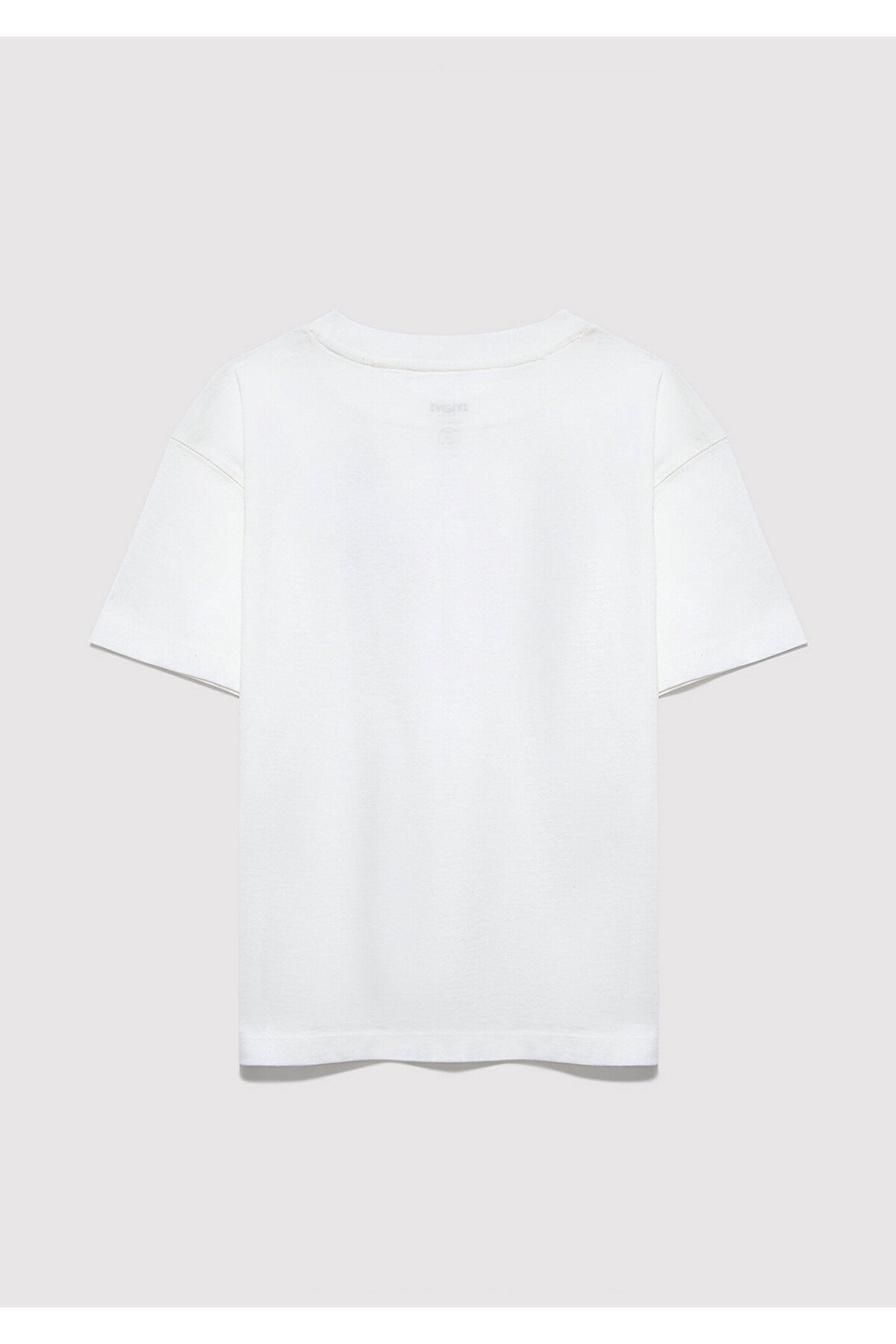Logo Baskılı Ekru Tişört Loose Fit / Bol Rahat Kesim 7610386-70057