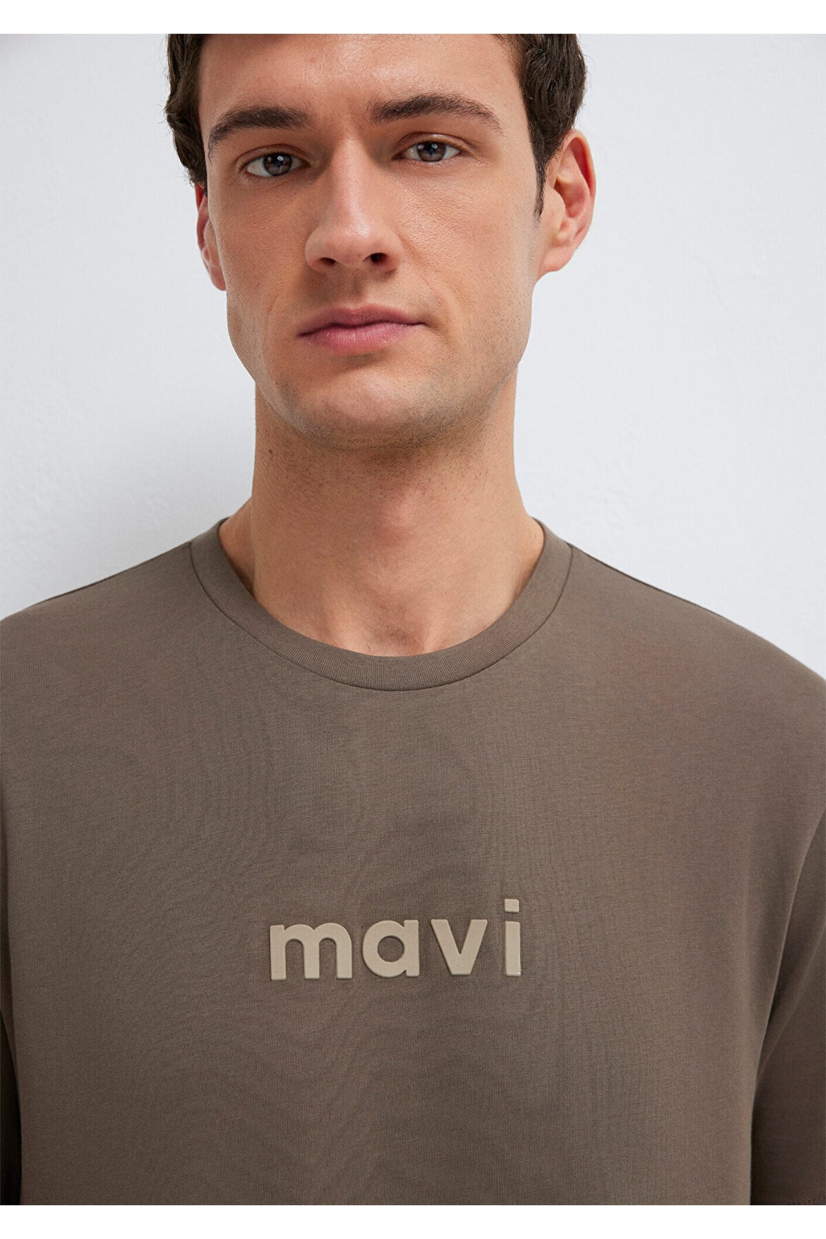 Logo Baskılı Kahverengi Erkek T-Shirt M0612732-83866