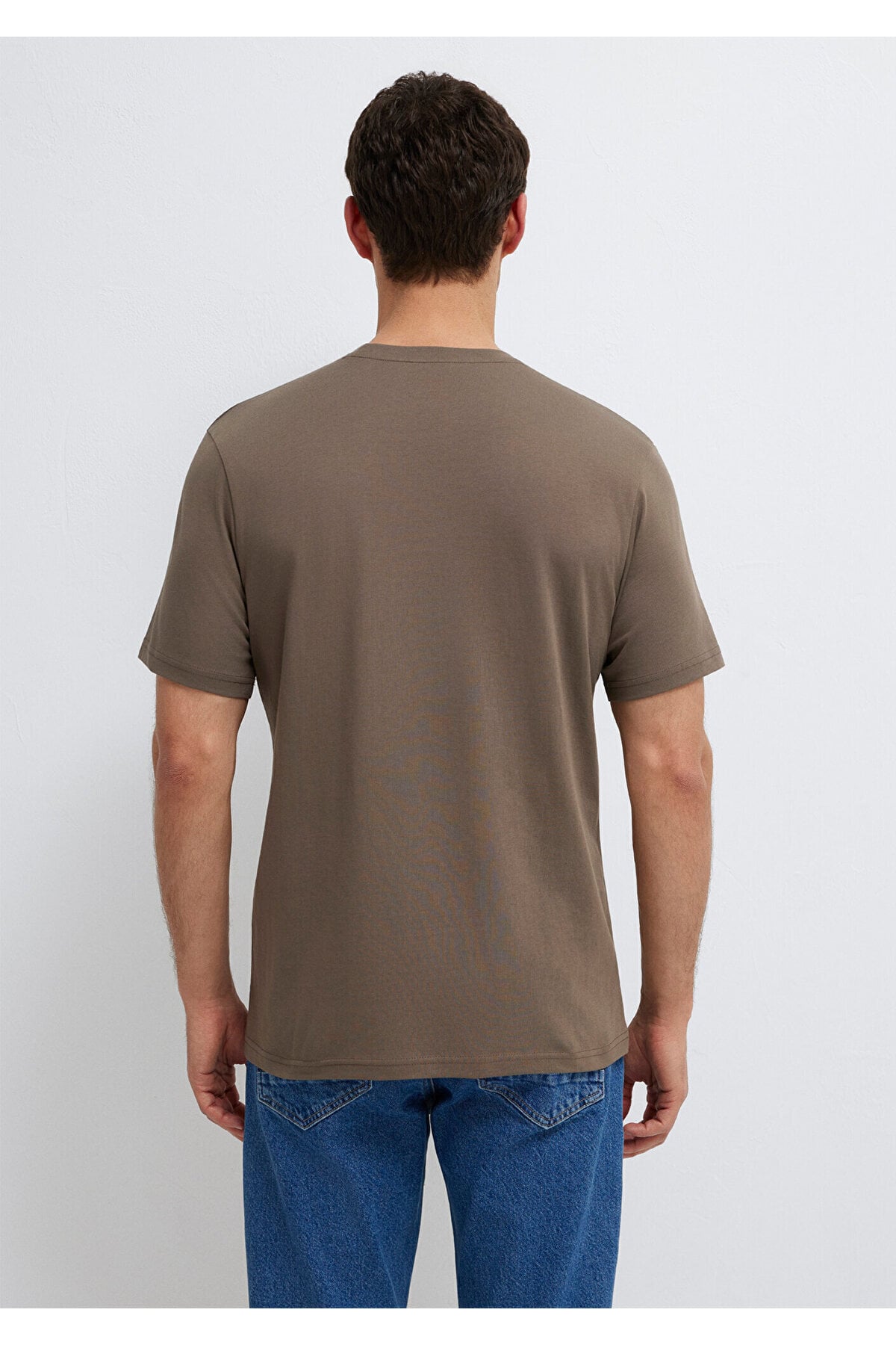 Logo Baskılı Kahverengi Erkek T-Shirt M0612732-83866