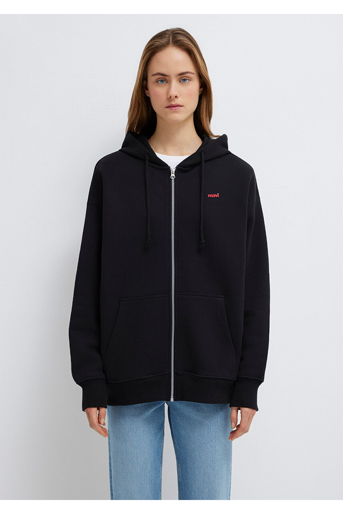 Logo Baskılı Kapüşonlu Siyah Sweatshirt 1S10531-900