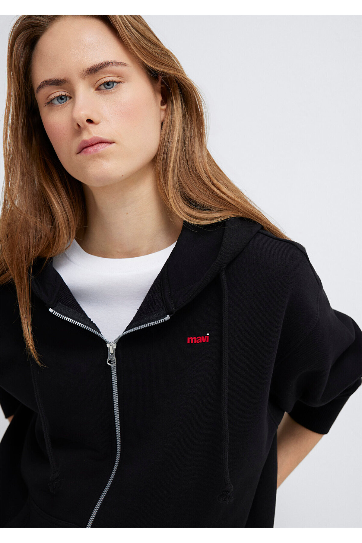 Logo Baskılı Kapüşonlu Siyah Sweatshirt 1S10531-900