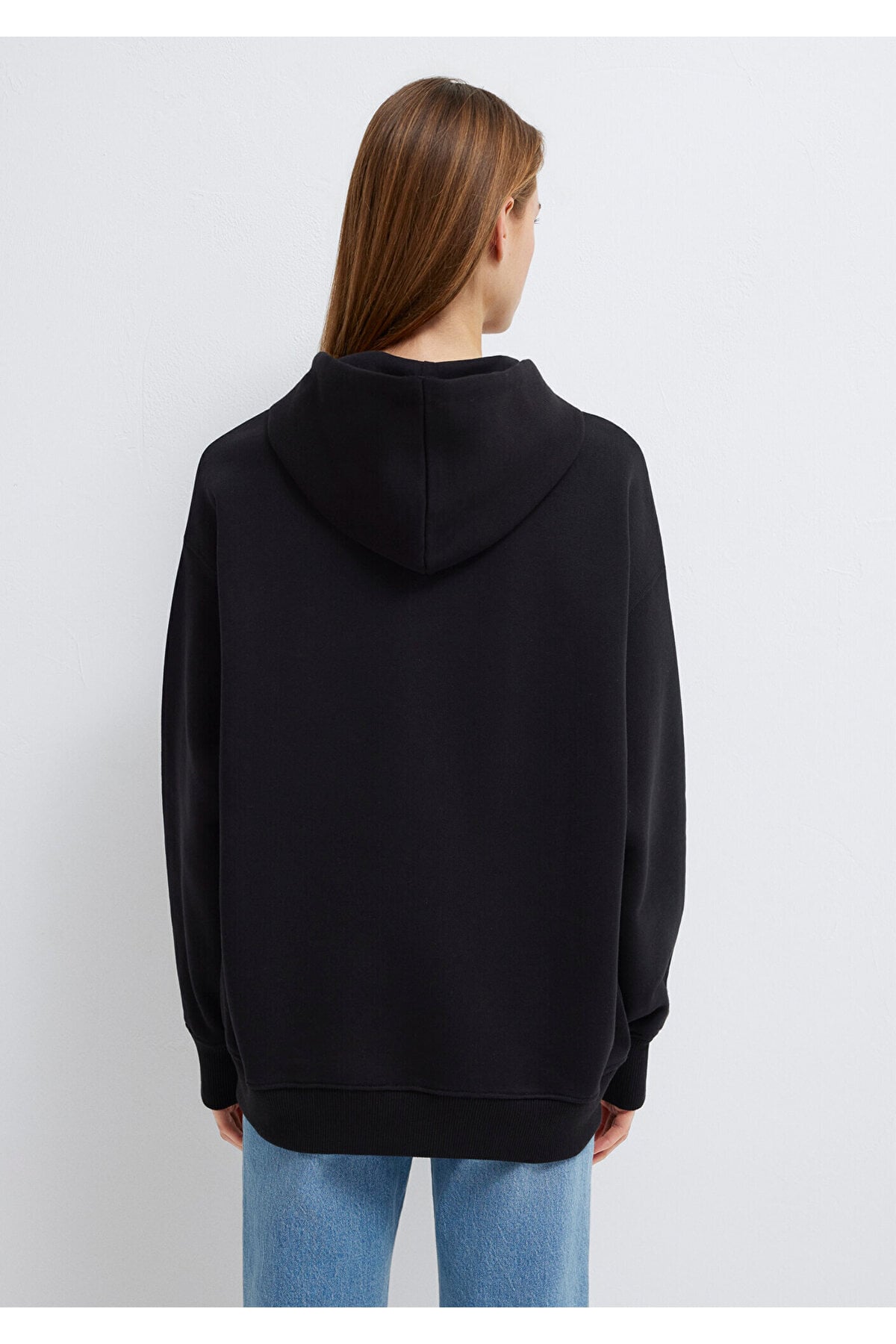 Logo Baskılı Kapüşonlu Siyah Sweatshirt 1S10531-900