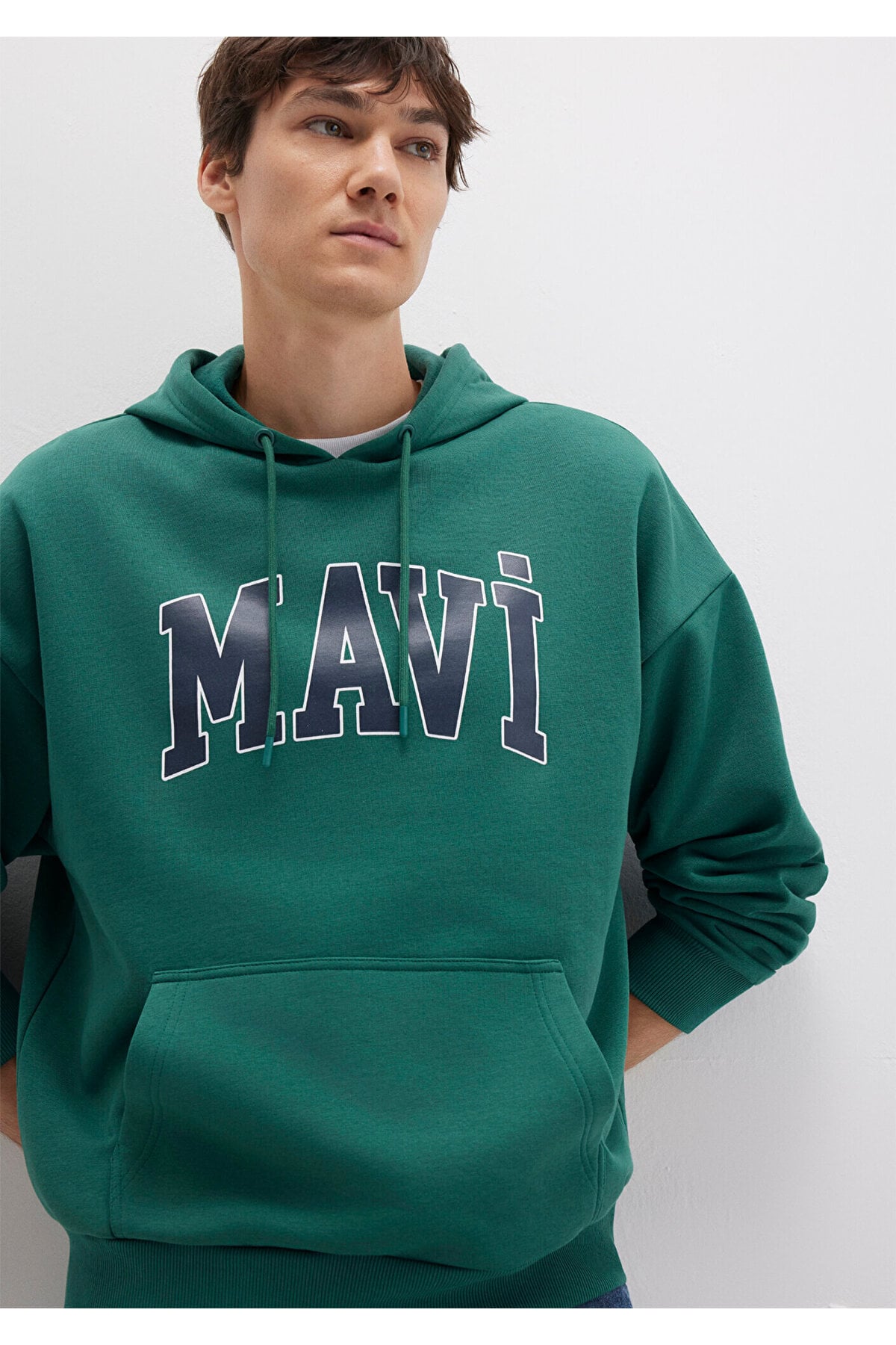 Logo Baskılı Kapüşonlu Yeşil Sweatshirt 067149-71874