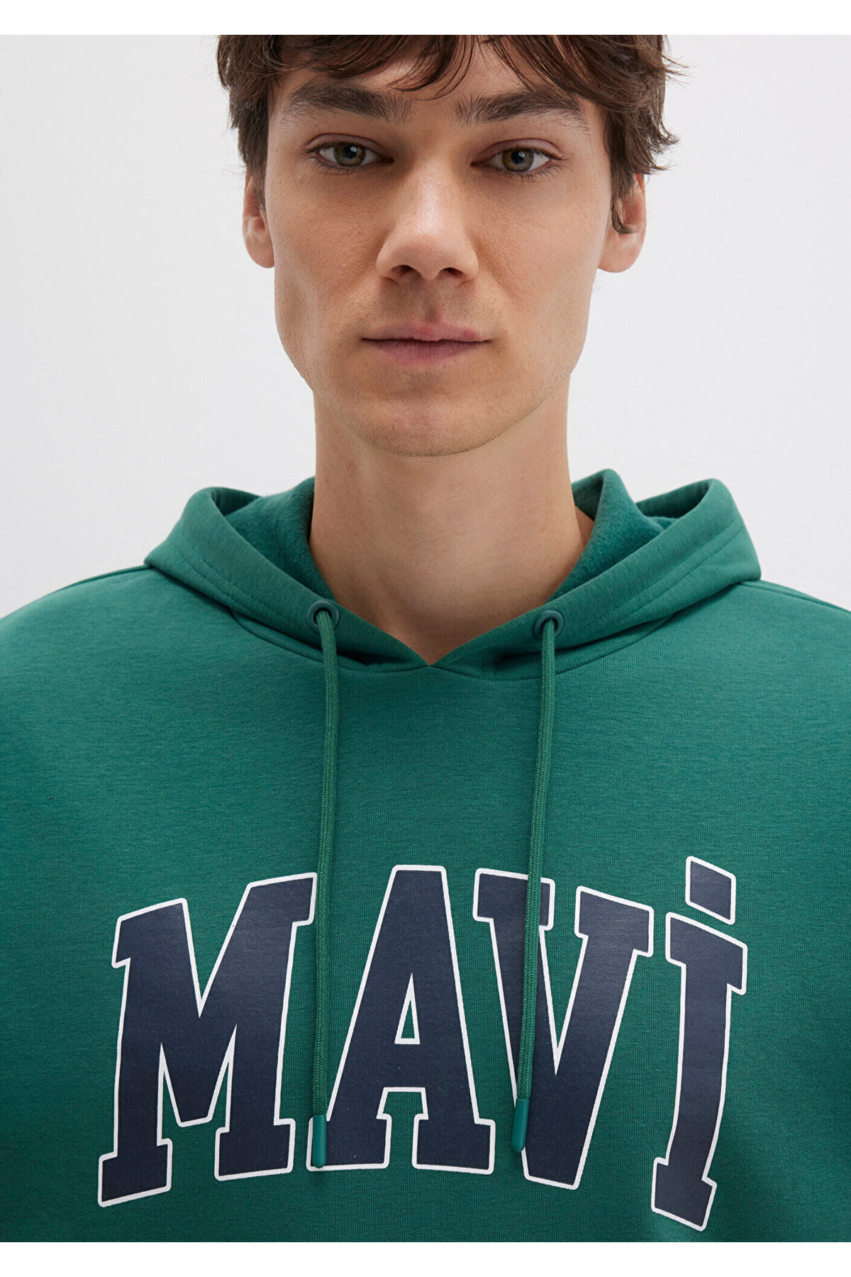 Logo Baskılı Kapüşonlu Yeşil Sweatshirt 067149-71874
