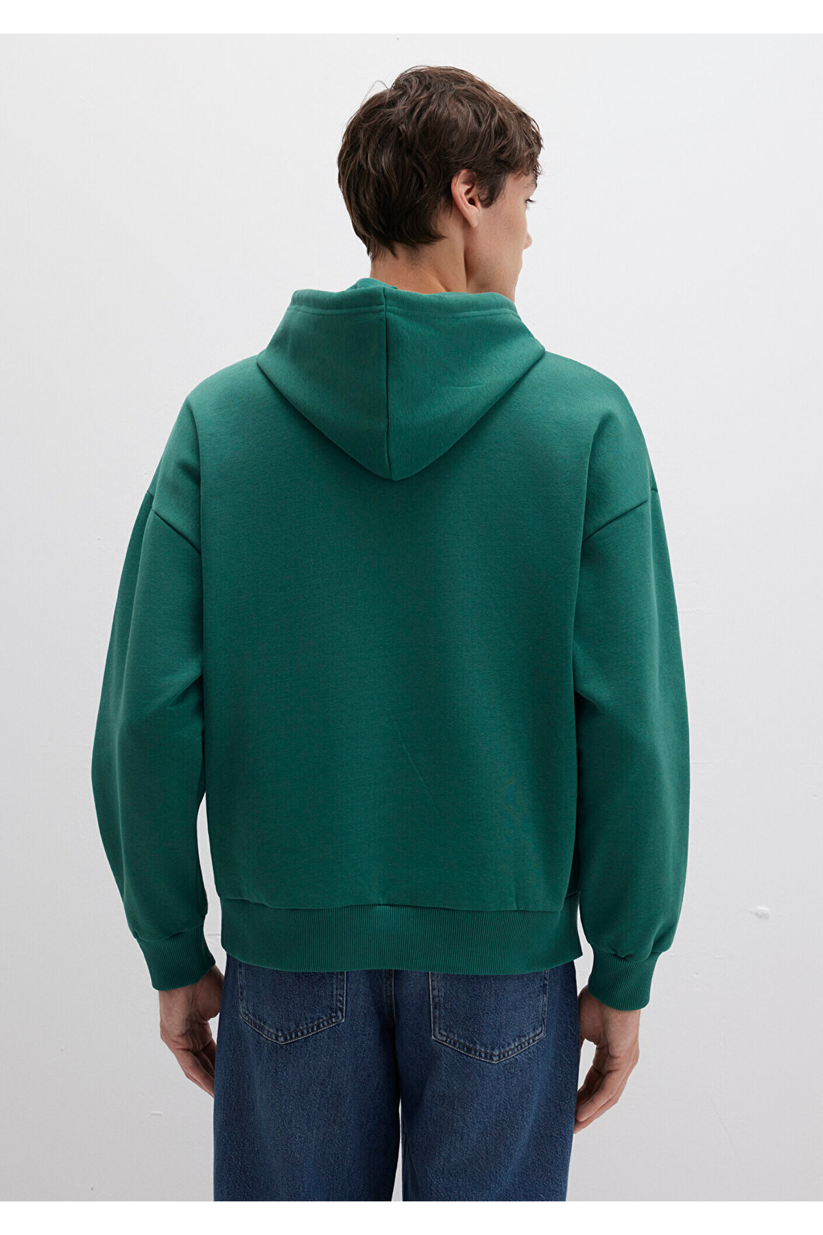 Logo Baskılı Kapüşonlu Yeşil Sweatshirt 067149-71874