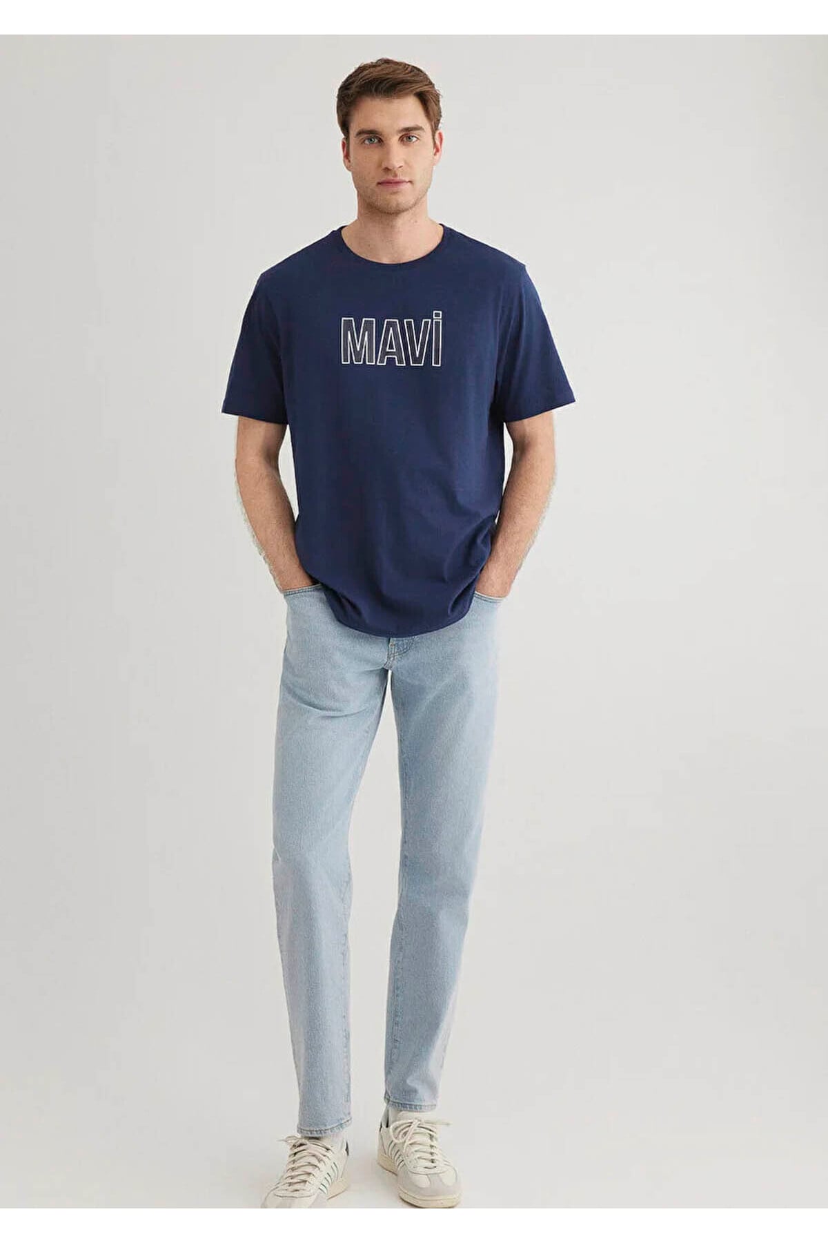 Logo Baskılı Lacivert Erkek T-Shirt M066842-70758