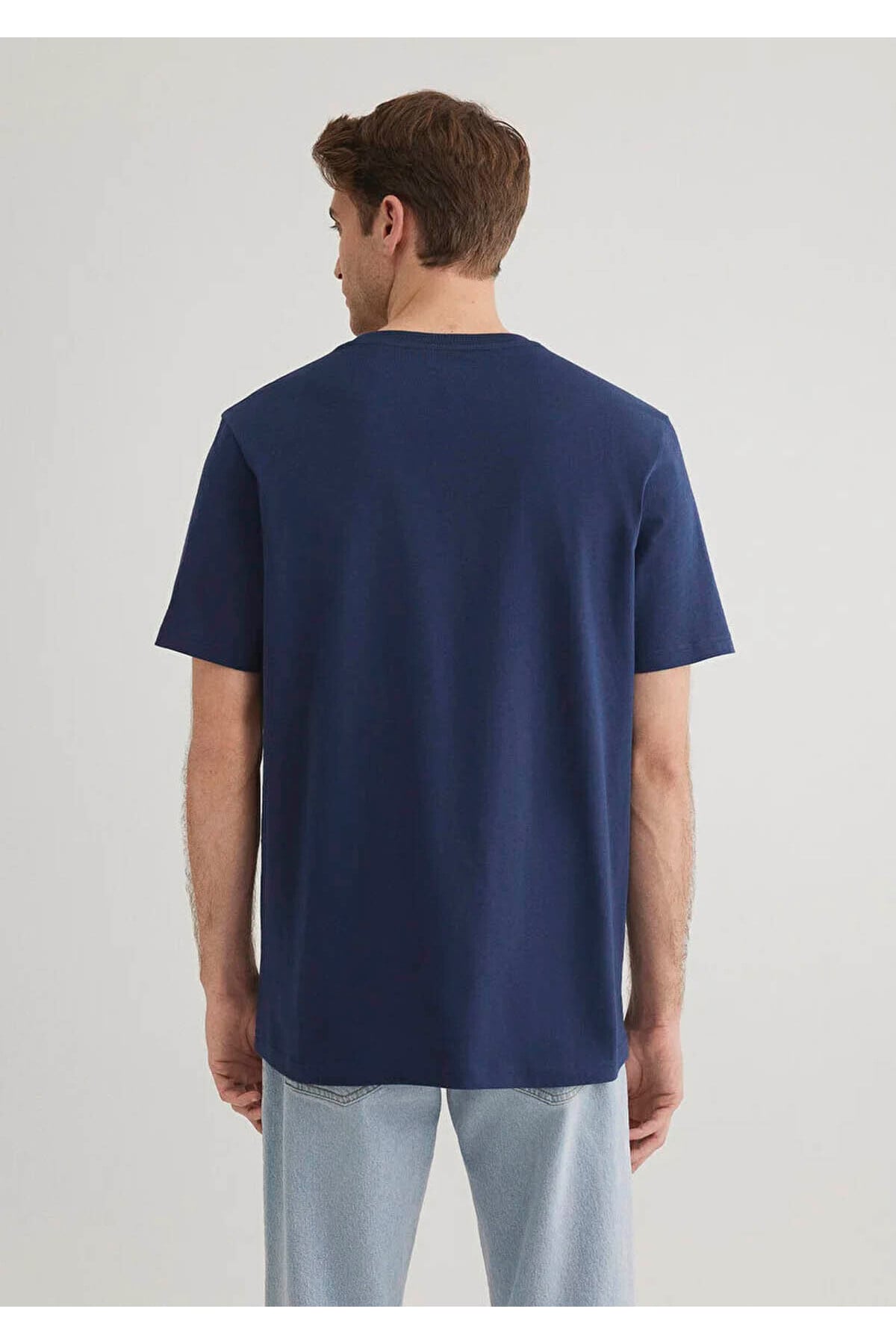Logo Baskılı Lacivert Erkek T-Shirt M066842-70758