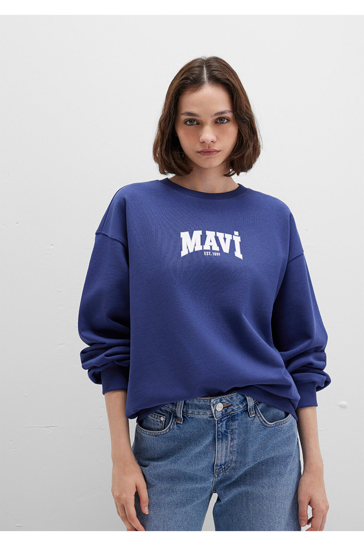 Logo Baskılı Lacivert Sweatshirt 1S10372-70498