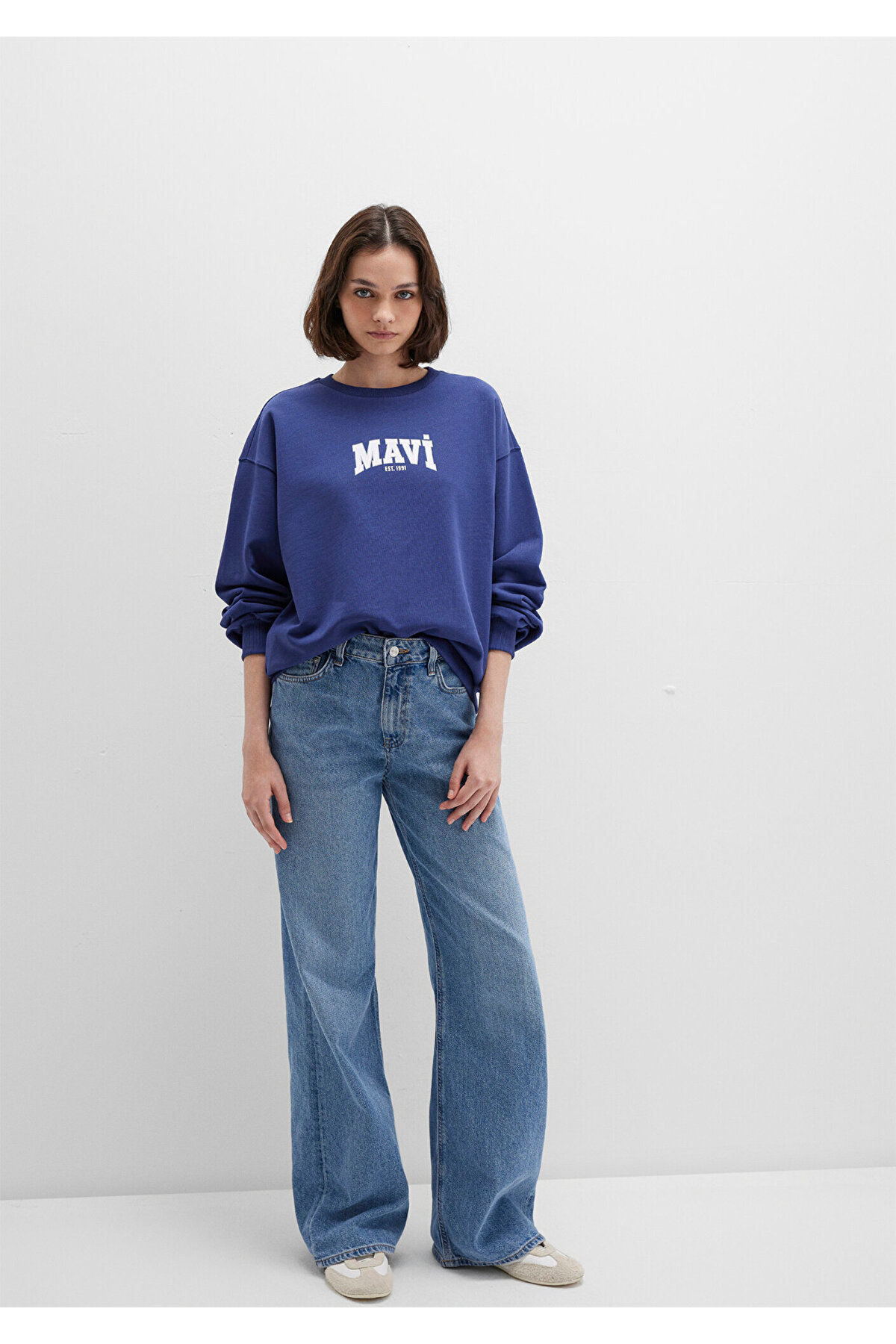 Logo Baskılı Lacivert Sweatshirt 1S10372-70498