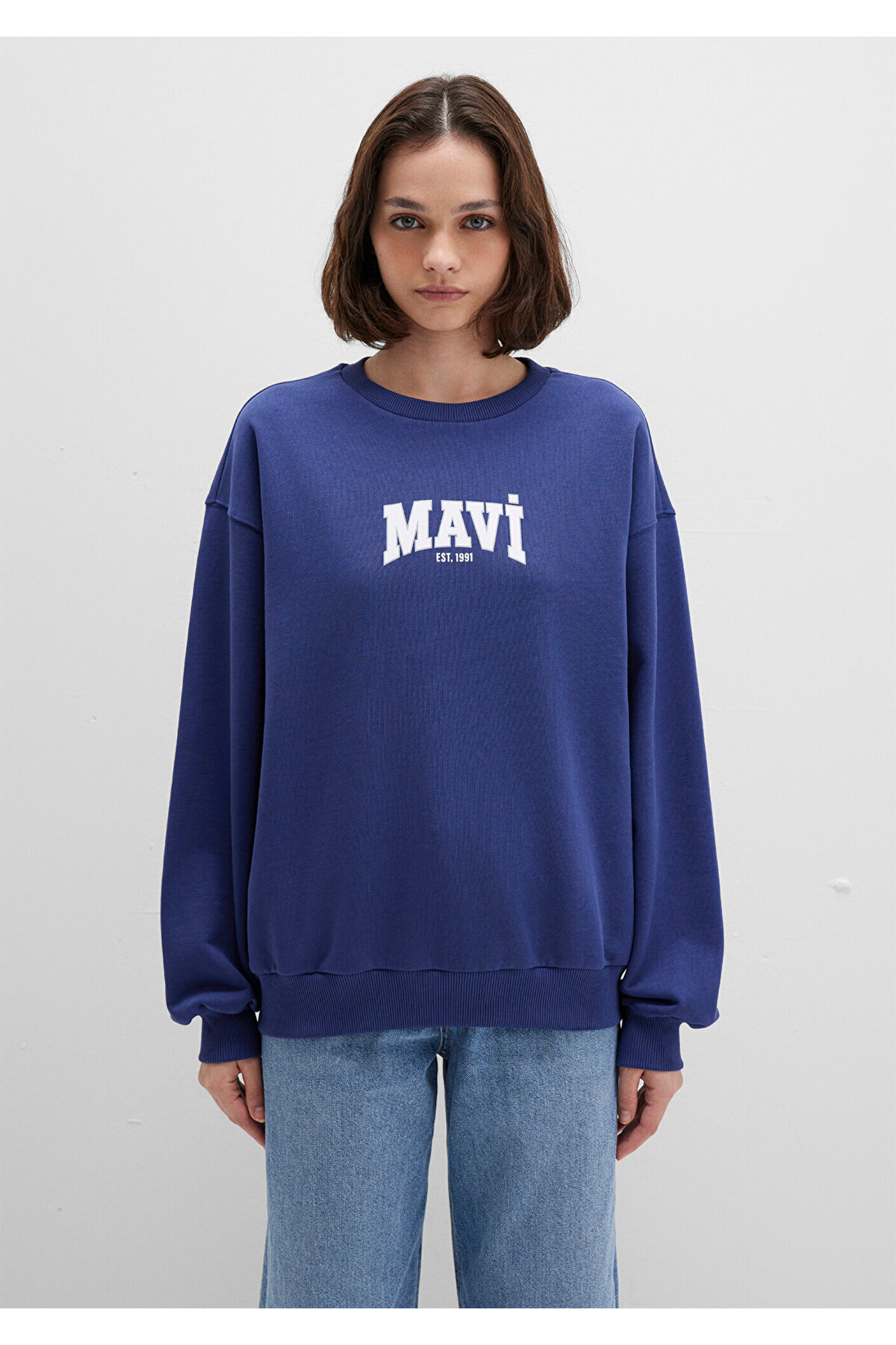 Logo Baskılı Lacivert Sweatshirt 1S10372-70498