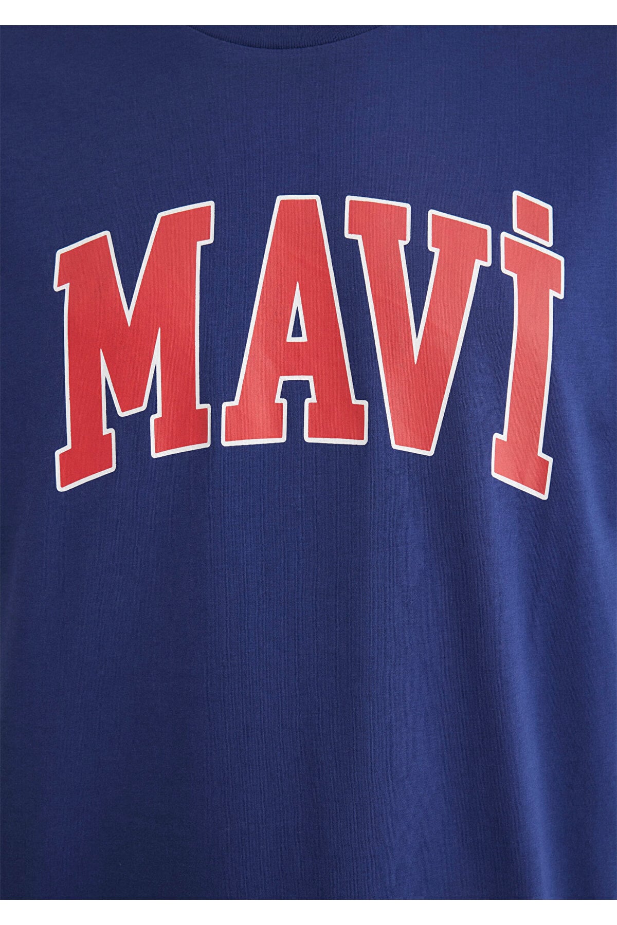 Logo Baskılı Lacivert Tişört Loose Fit / Bol Rahat Kesim 0611711-70722