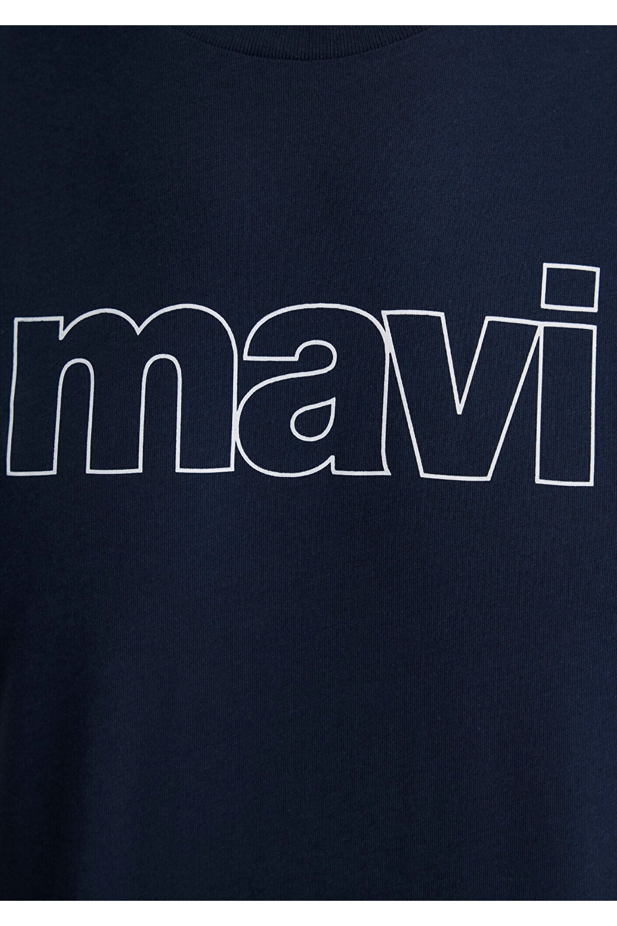 Logo Baskılı Lacivert Tişört Slim Fit / Dar Kesim 065781-28417