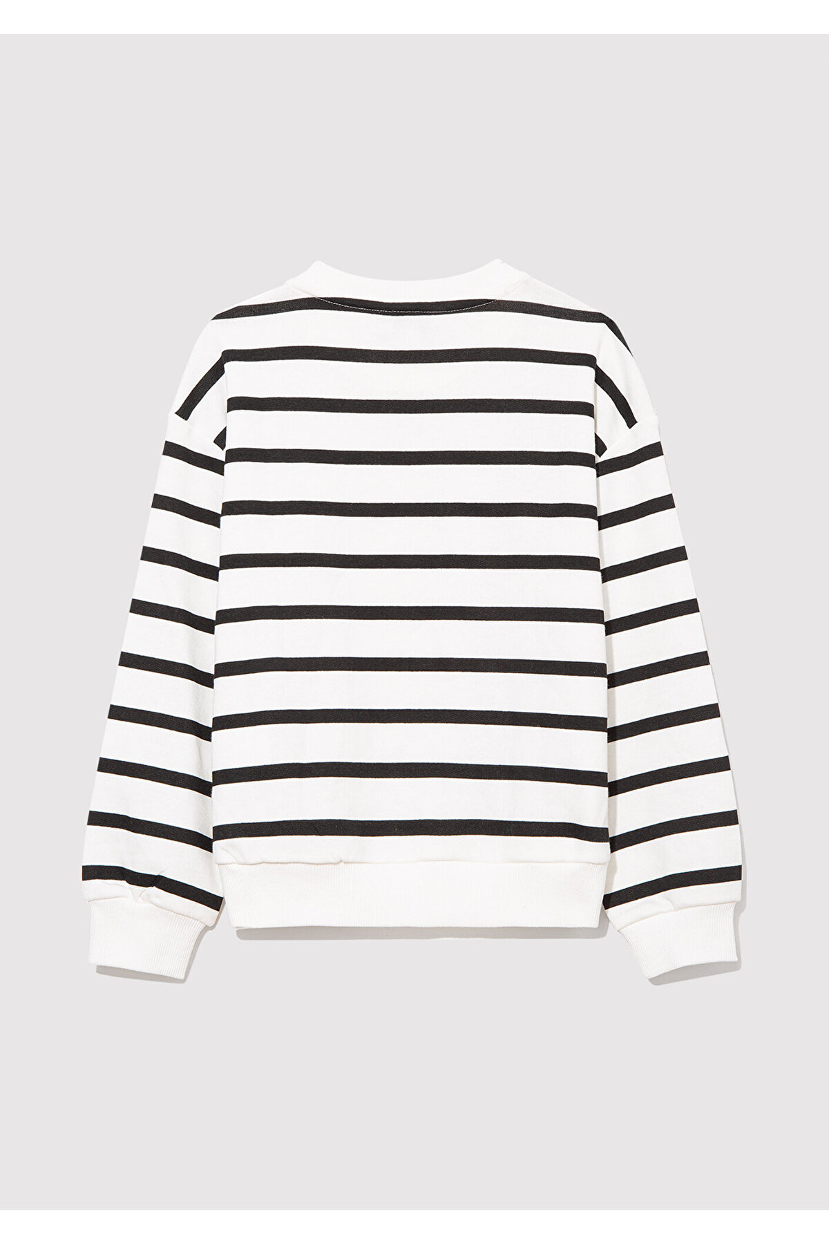 Logo Baskılı Siyah Çizgili Sweatshirt 7S10038-900