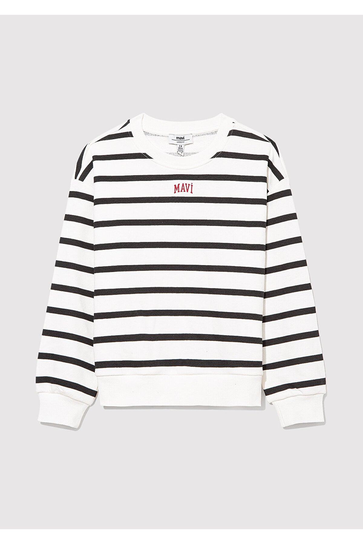 Logo Baskılı Siyah Çizgili Sweatshirt 7S10038-900