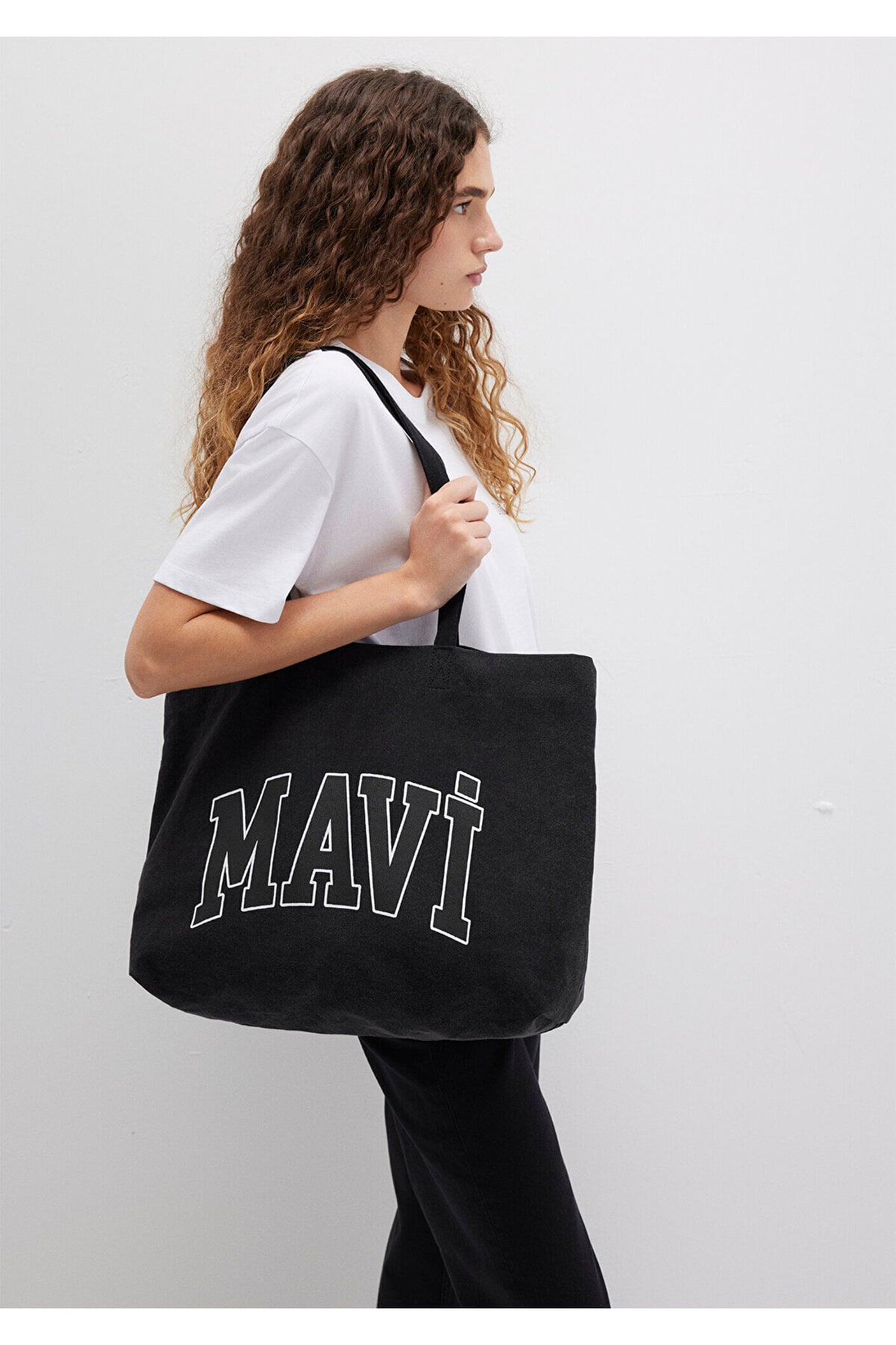 Logo Baskılı Siyah Denim Çanta 1912566-900