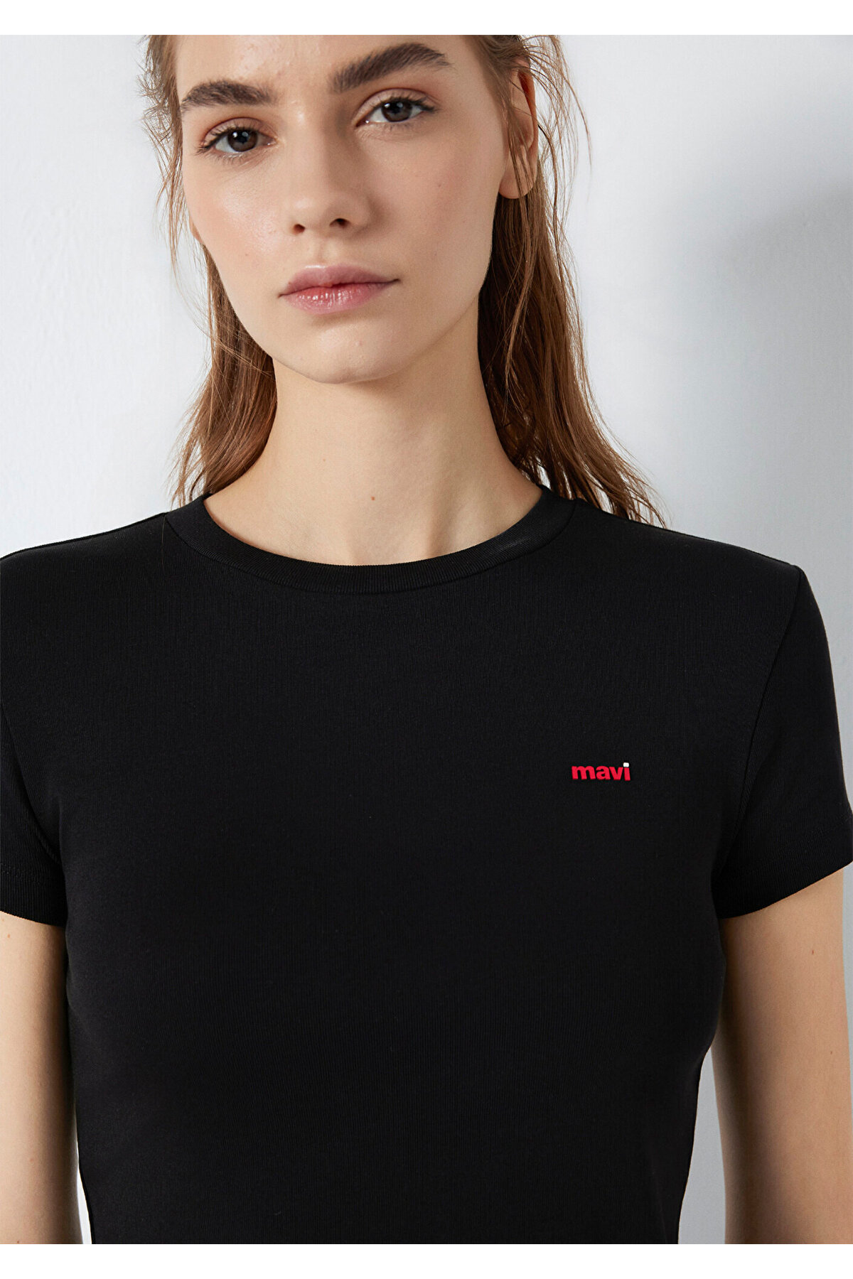 Logo Baskılı Siyah Tişört Fitted / Vücuda Oturan Kesim 1613848-900