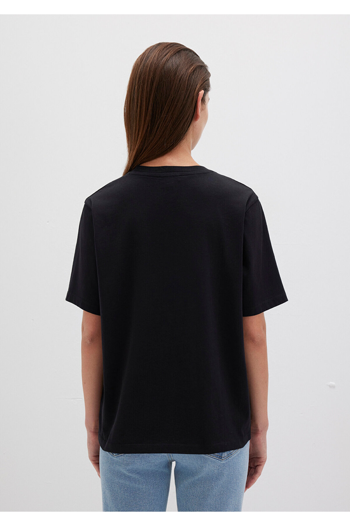 Logo Baskılı Siyah Tişört Regular Fit / Normal Kesim 1611594-900