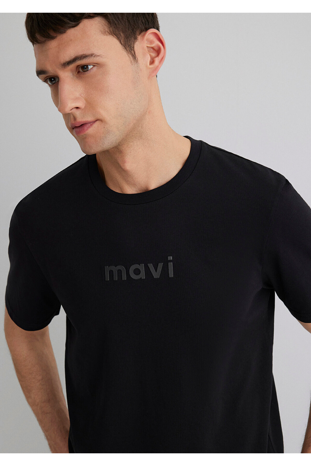 Logo Baskılı Siyah Tişört Regular Fit / Normal Kesim 0612732-900